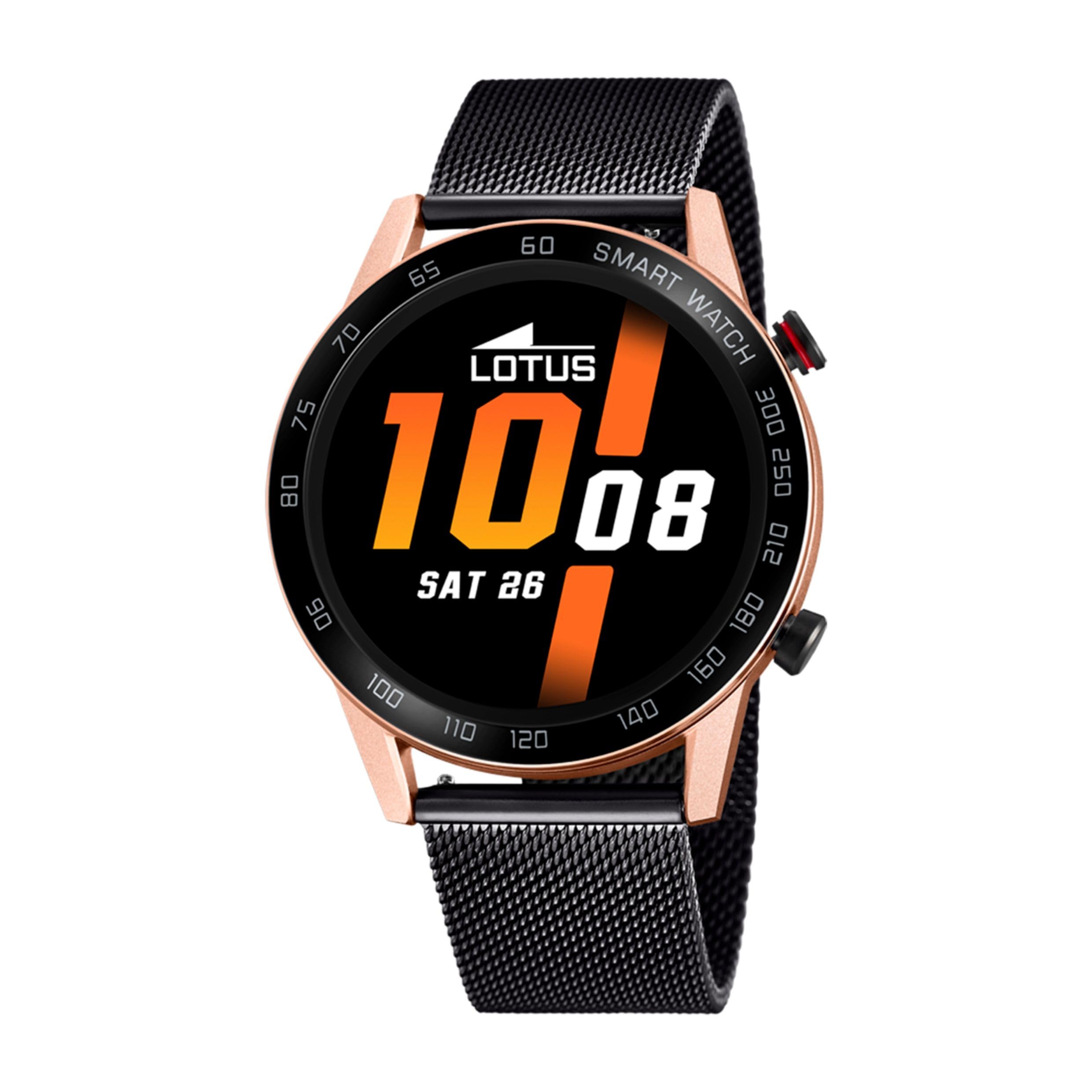 LOTUS Reloj Inteligente Hombre - Smartwatch de Acero Inoxidable 316l Negro - Resistente al Agua IP65 50025/​1 - Control Música, Cuenta Pasos y Calorías, Teléfono, Deportes, Frecuencia Cardíaca