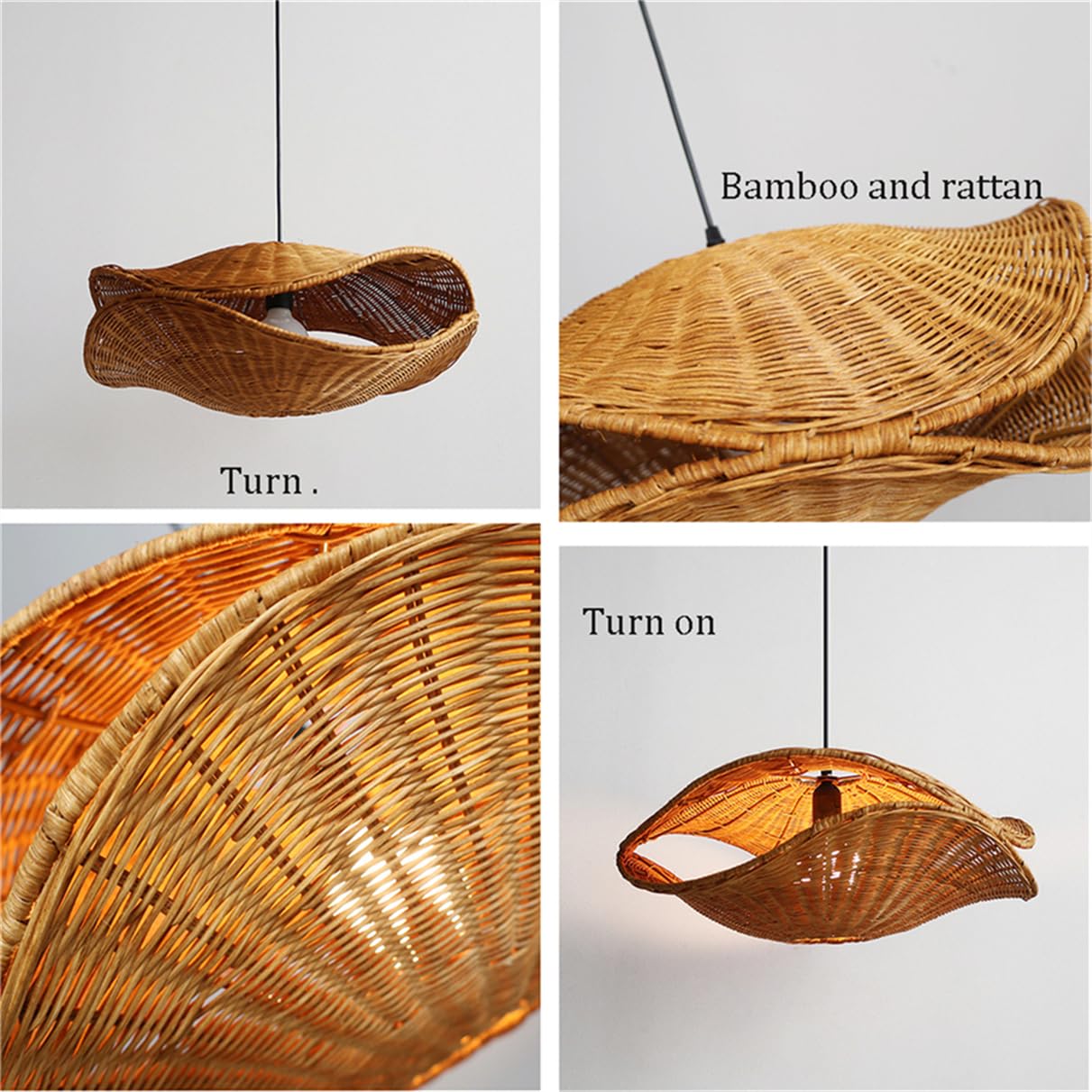 Lampade A Sospensione In Rattan In Stile Industriale Per Soggiorno