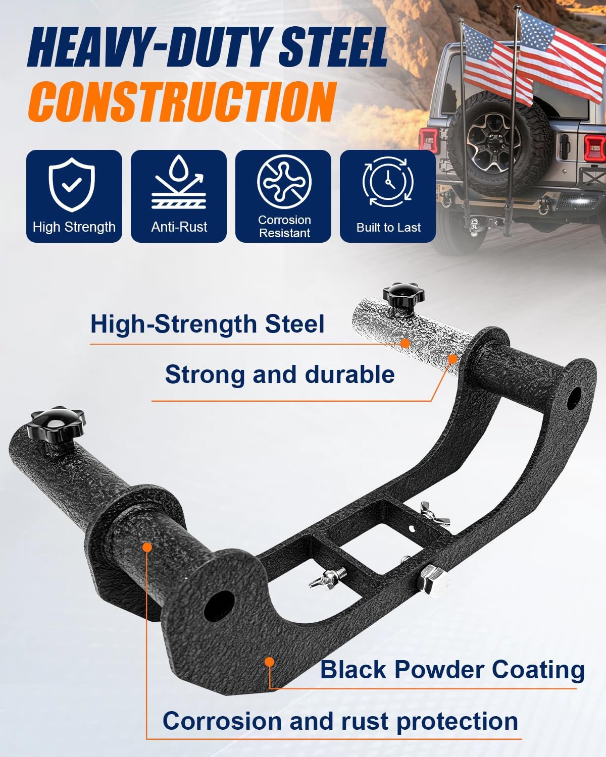 Hitch Flag Pole Holder for 2" Hitch Accessories