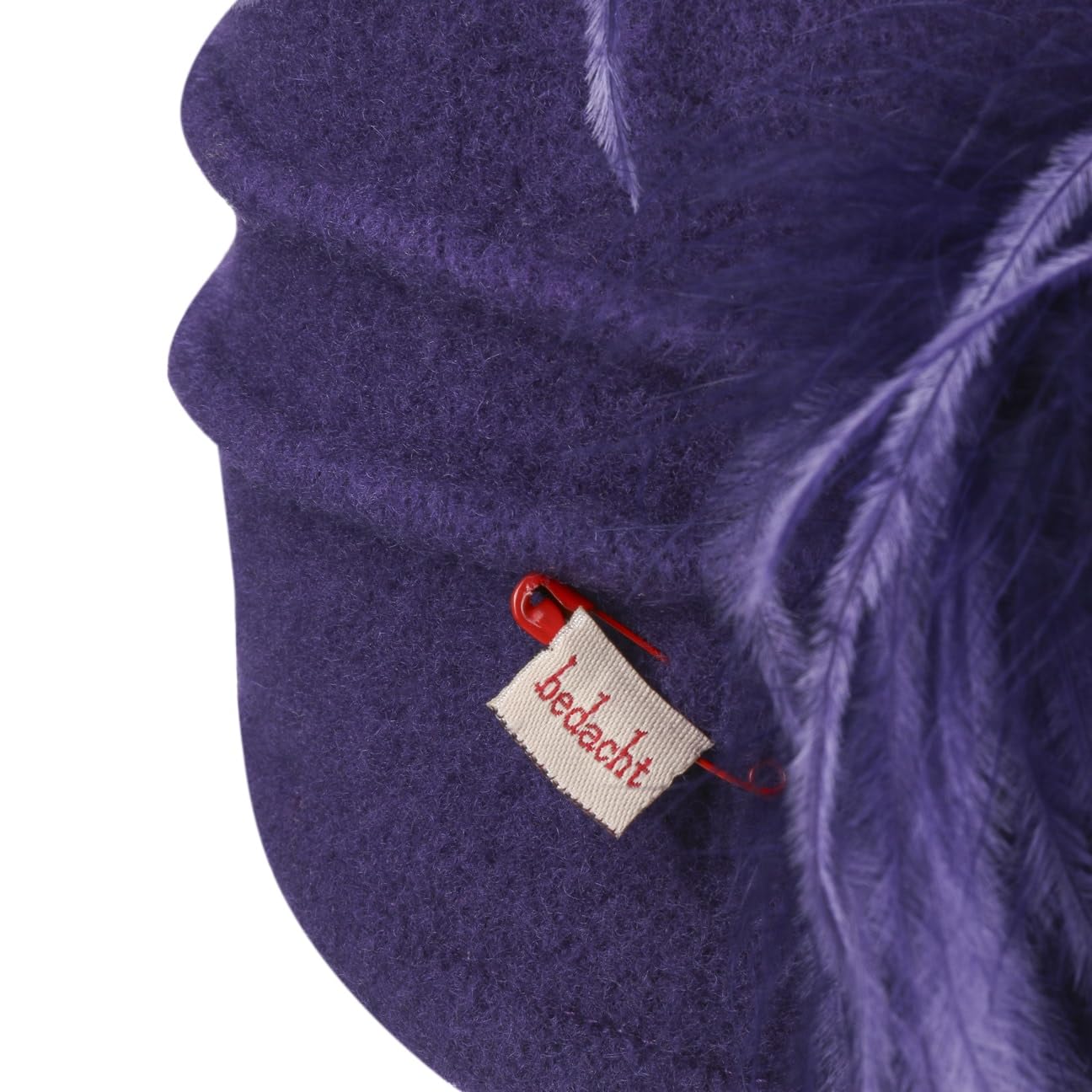 Gorro de Lana Hervida con Plumas Beanie Mujer
