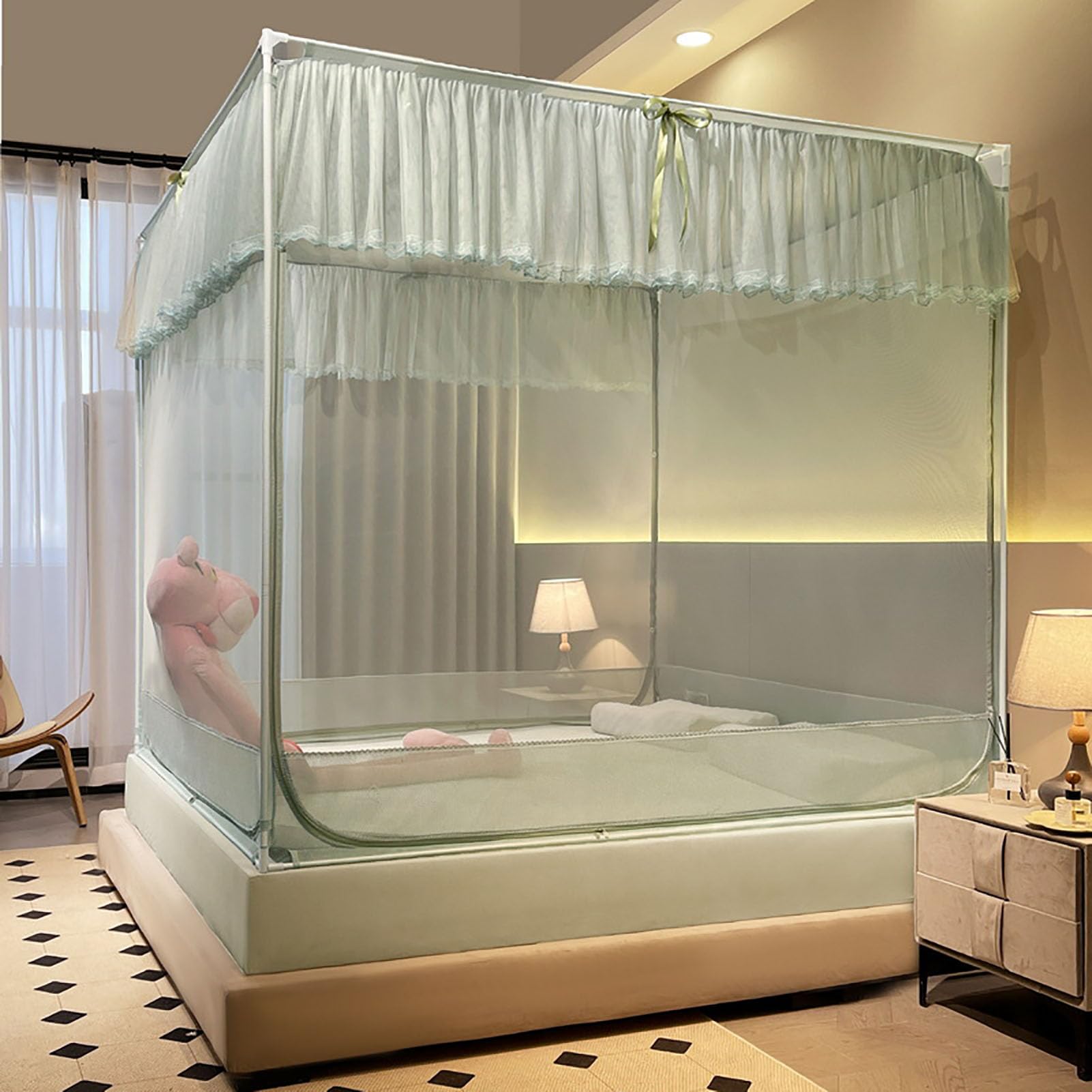 Moustiquaire pliable lit sans percer protection anti-insecte