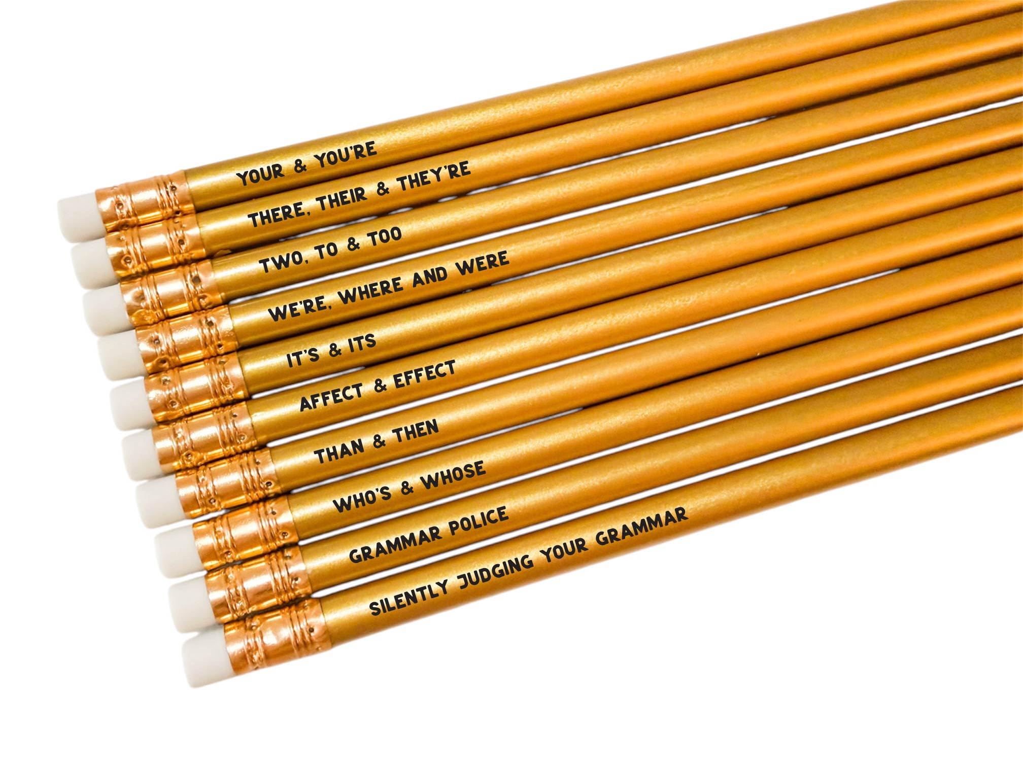 Dios Designs Grammar Pencils Set of 10, choice of colours (Gold)