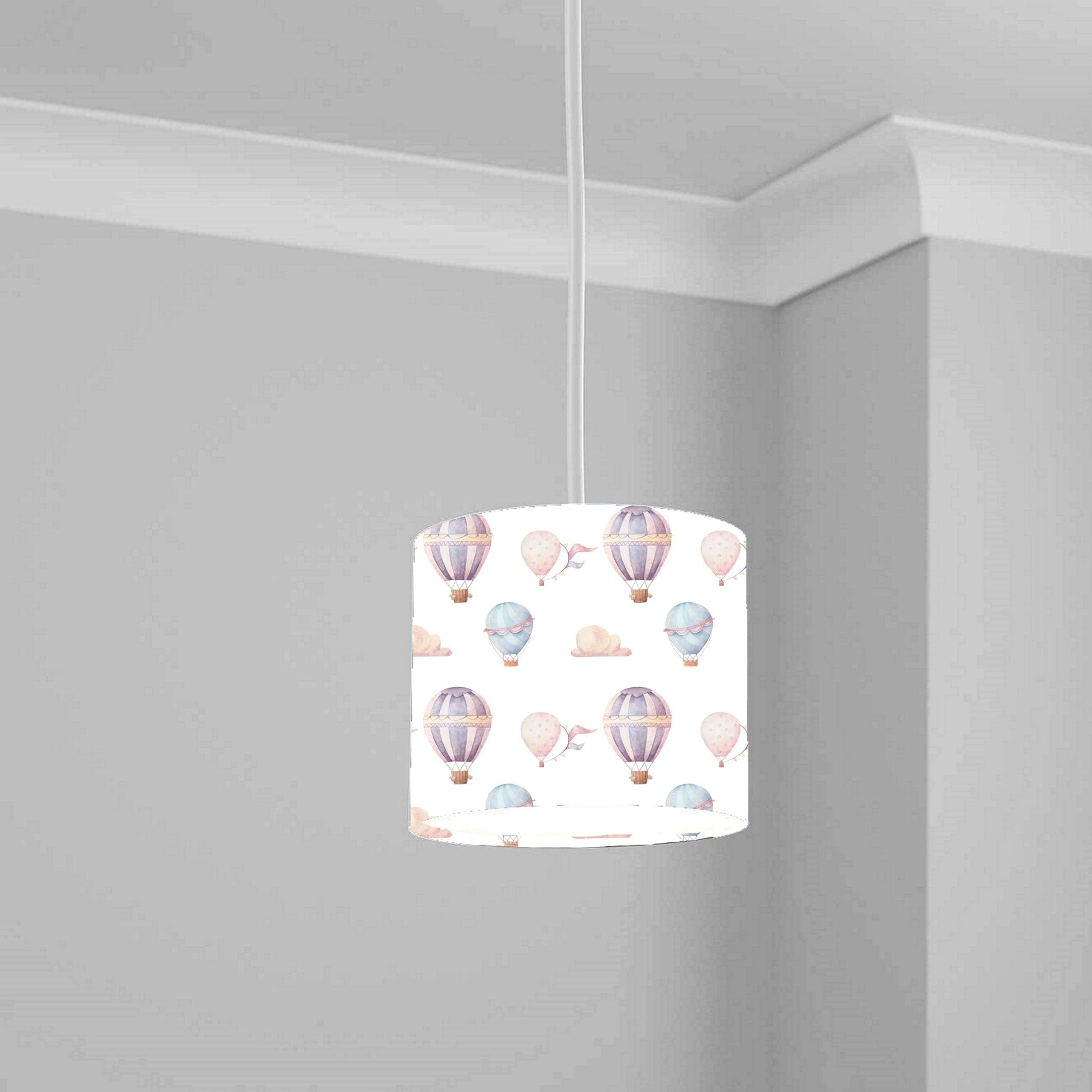 Pastel Hot Air Balloon Ceiling Lampshade Lightshade for Nursery - 20cm x 18.5cm