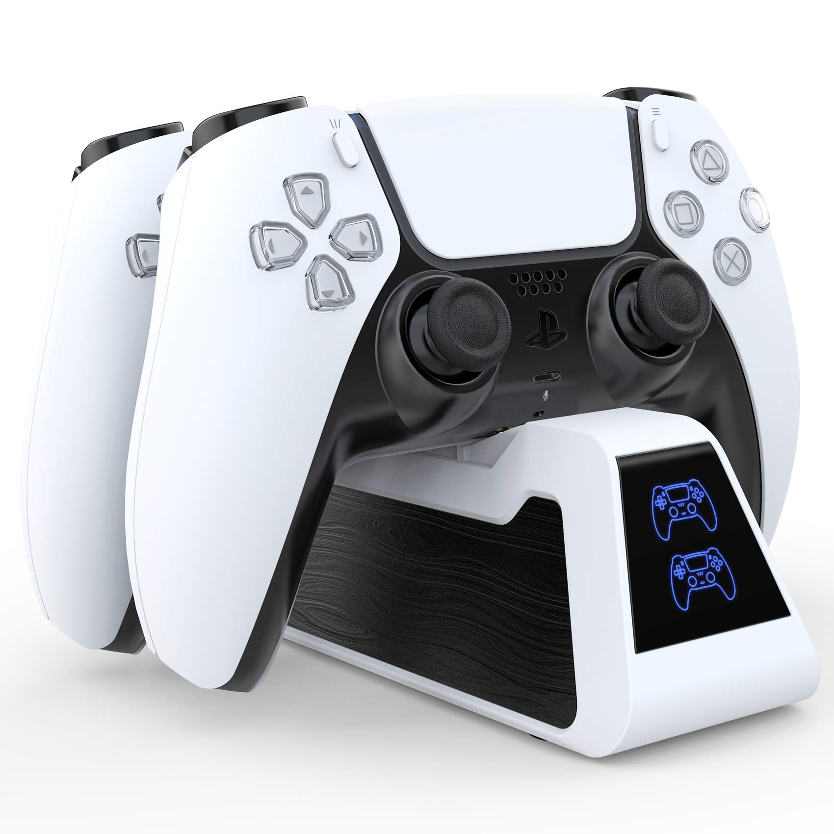 HEYSTOP PS5 Controller Charger, PS5 DualSense Wireless Charger Fast Charging Station Compatible with Sony Playstation 5 Controller white (White)