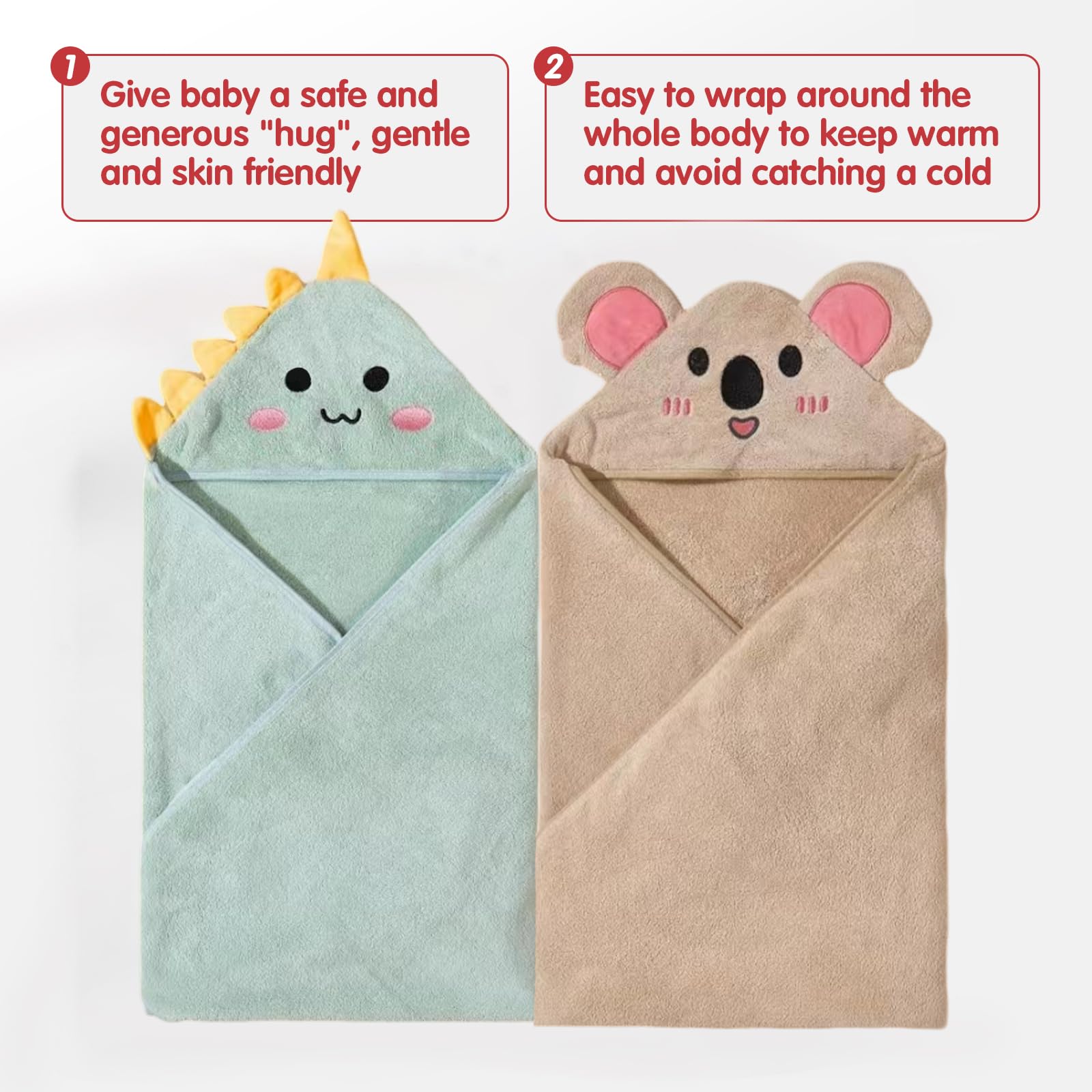 Pack de 4 toallas de bambú con capucha para bebé