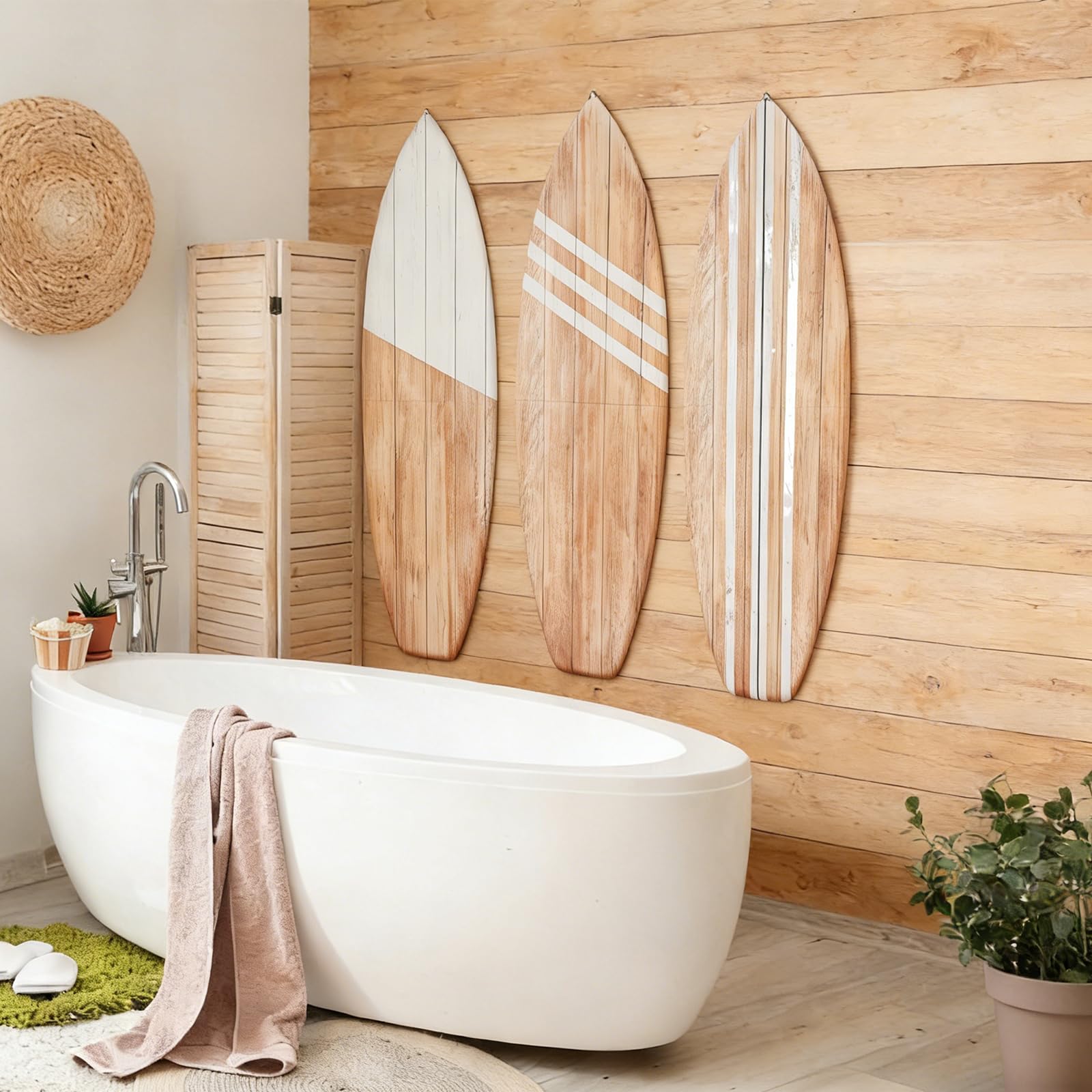 3 tavole da surf extra grandi, decorazione da parete in legno, 80 x 25 cm, decorazione da parete per esterni, decorazione da parete per camera da letto, piscina, bar tropicali, decorazione per la casa