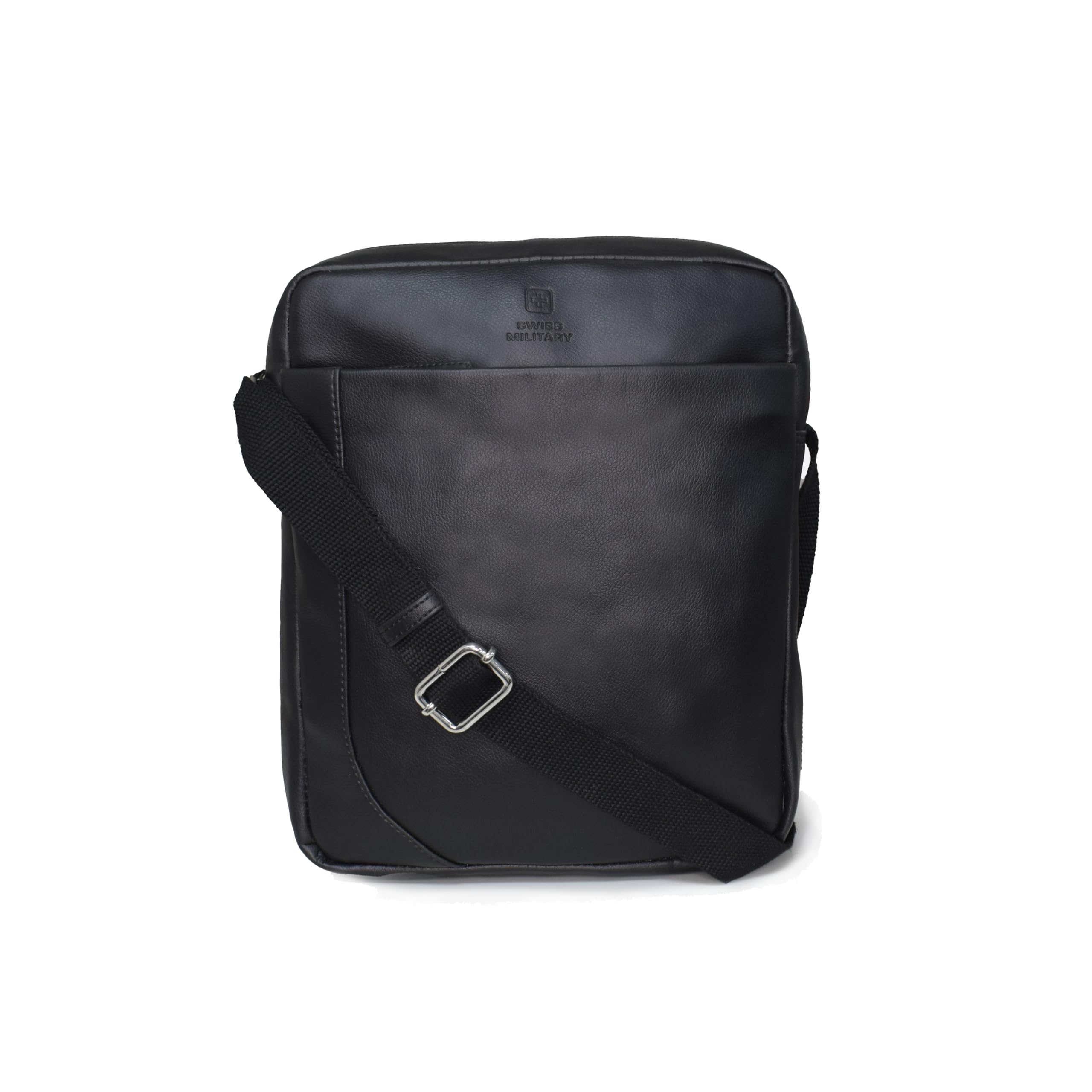 ISAC Black PU Sling Bag for Men & Women | Zipper Closure with Coin Pocket, Quick Access Front Pocket, Back Button Pocket | Lightweight Shoulder Crossbody for Travel, Office, College-image-33