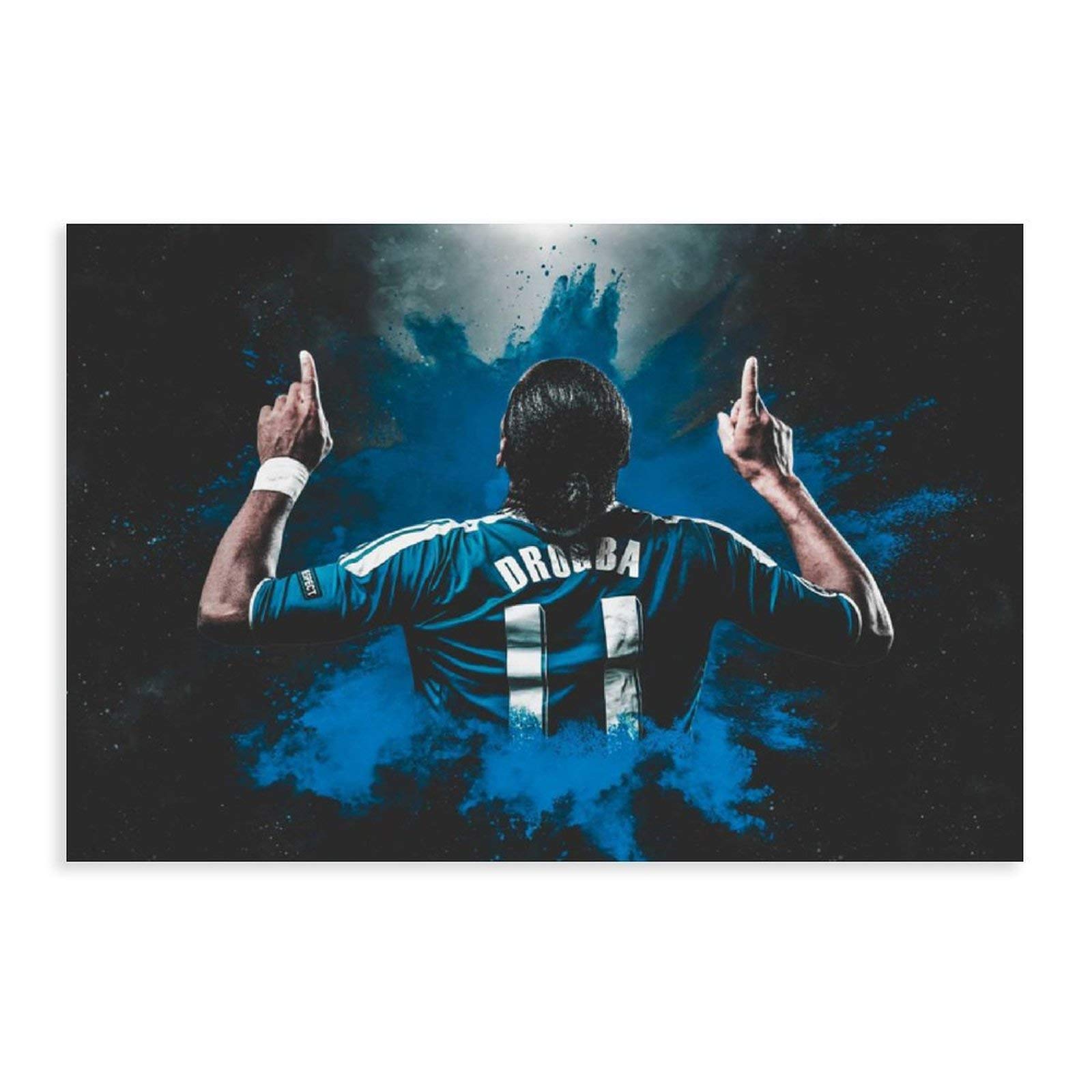 Lkjhlk Unframe-Style1 Didier Drogba Poster Soccer Football Player 5 Canvas Wall Art Decor Paintings For Living Room Home Decoration 12×18Inch(30×45Cm)