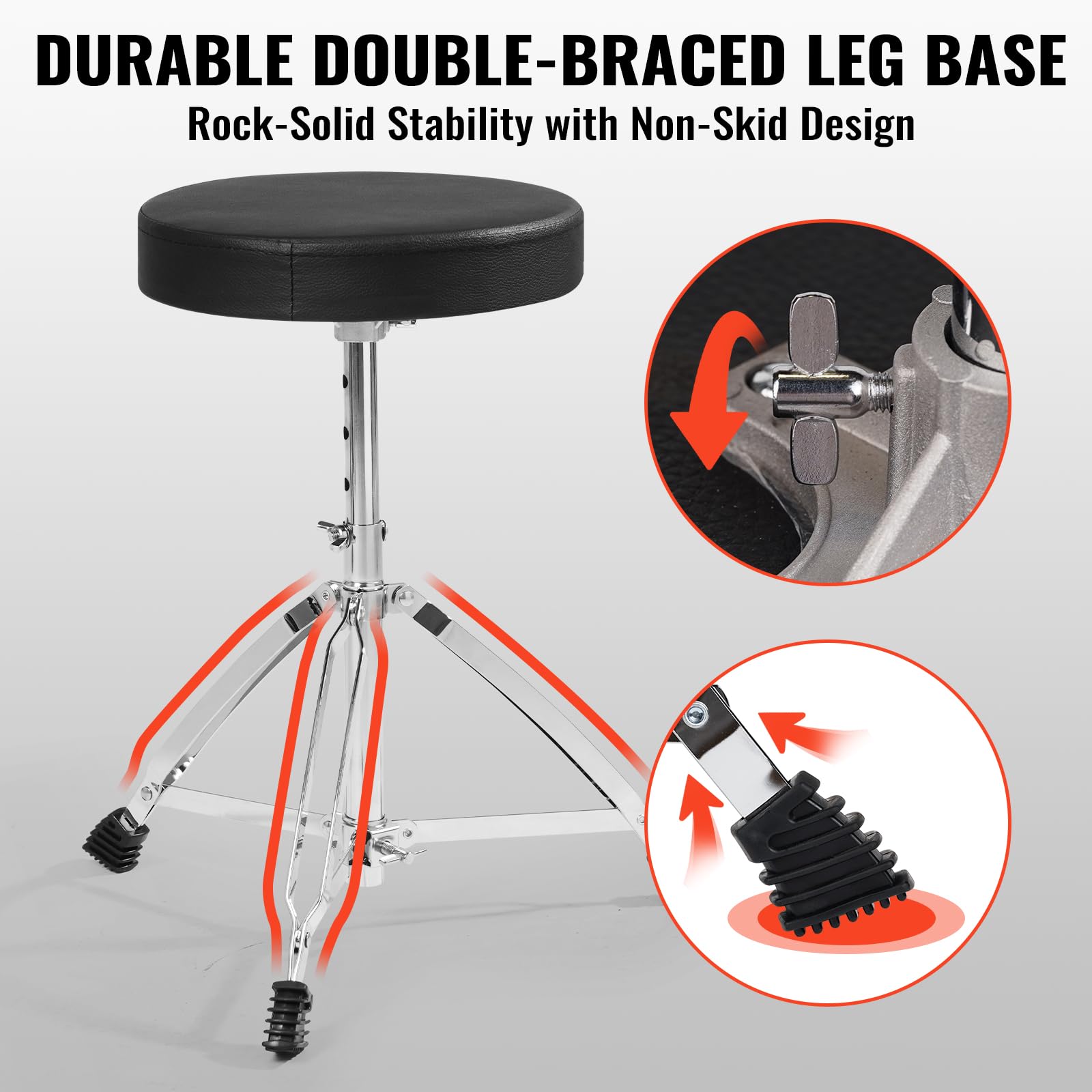 LeSage Tabouret de batterie pliable pour adulte avec pieds antidérapants