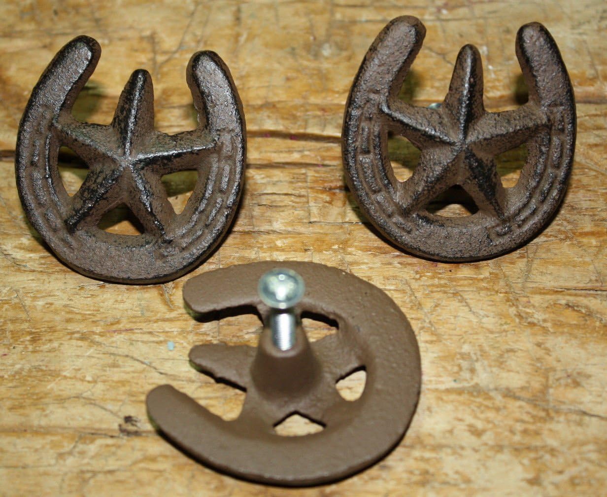 Antique Door Knobs & Handles 12 Horseshoe Western Handles Pulls Knobs