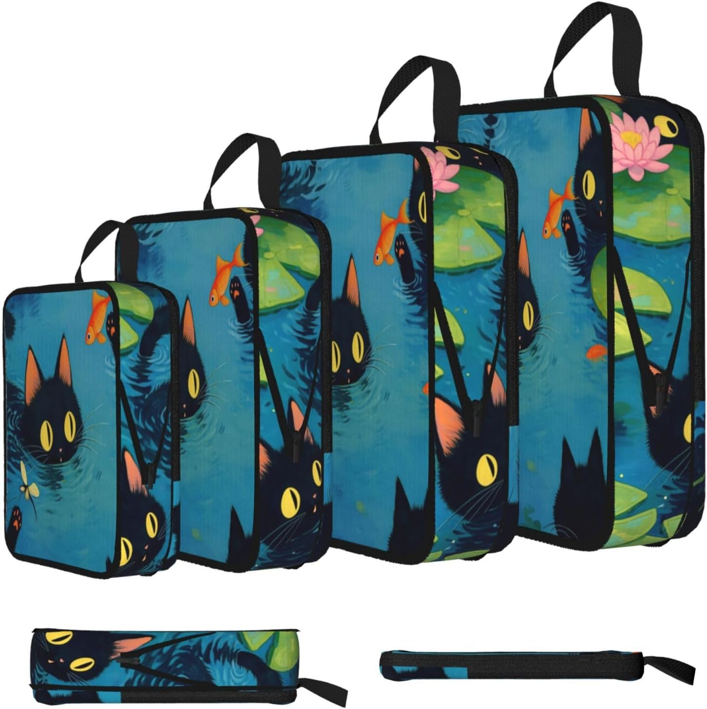 Compression Packing Cubes for Suitcases, 4 Set Luggage Organizer Bags