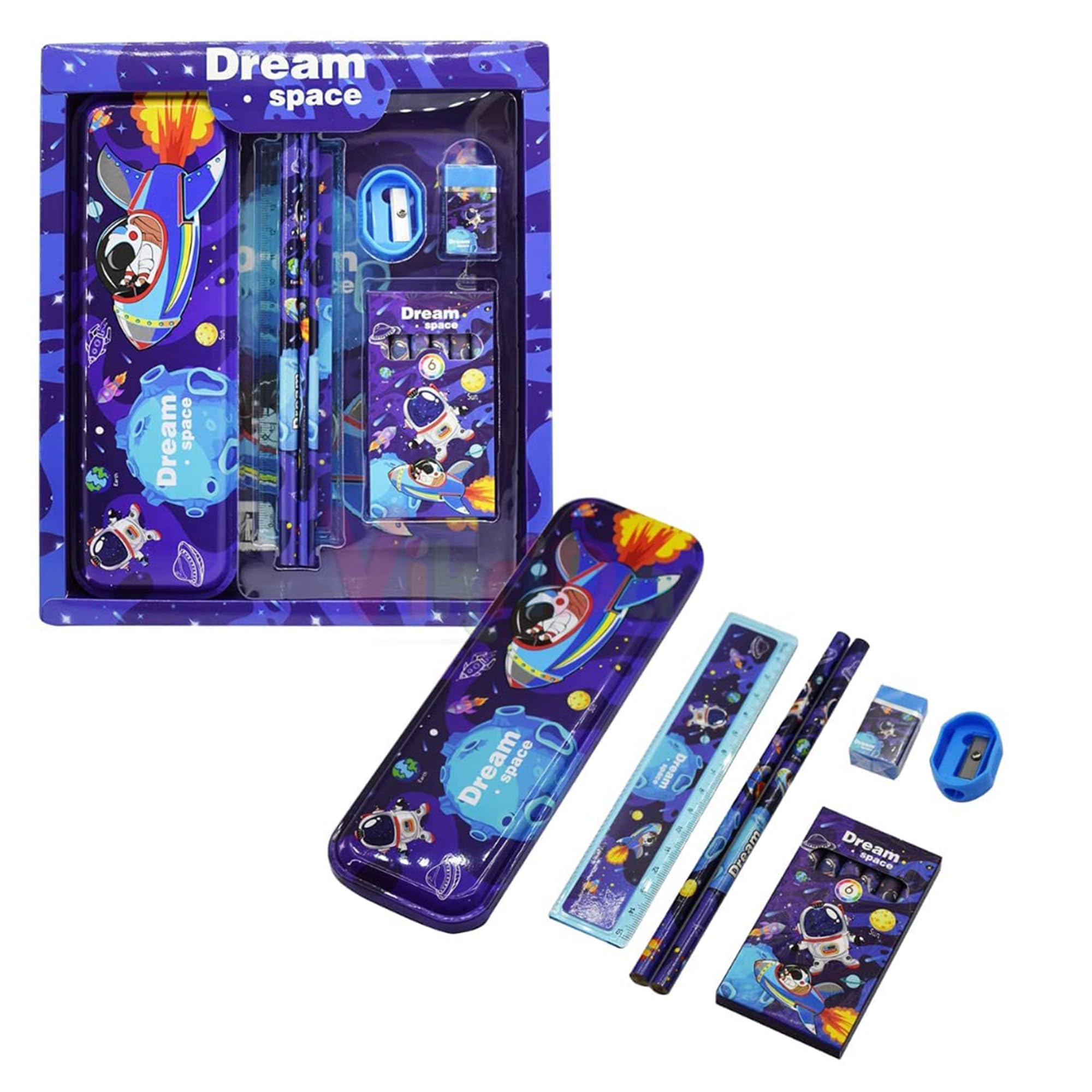 RAINBOW RIDERS Stationery Kit Set for Boys and Girls, School Supply Stationery Kit Included Metal Pencil Box/Two Pencil/Eraser/Sharpner/Ruler Scale & 6 pcs Crayon Colors (Frozen Stationery Kit) (B0CWPB1TZJ) Amazon Price History, Amazon Price Tracker
