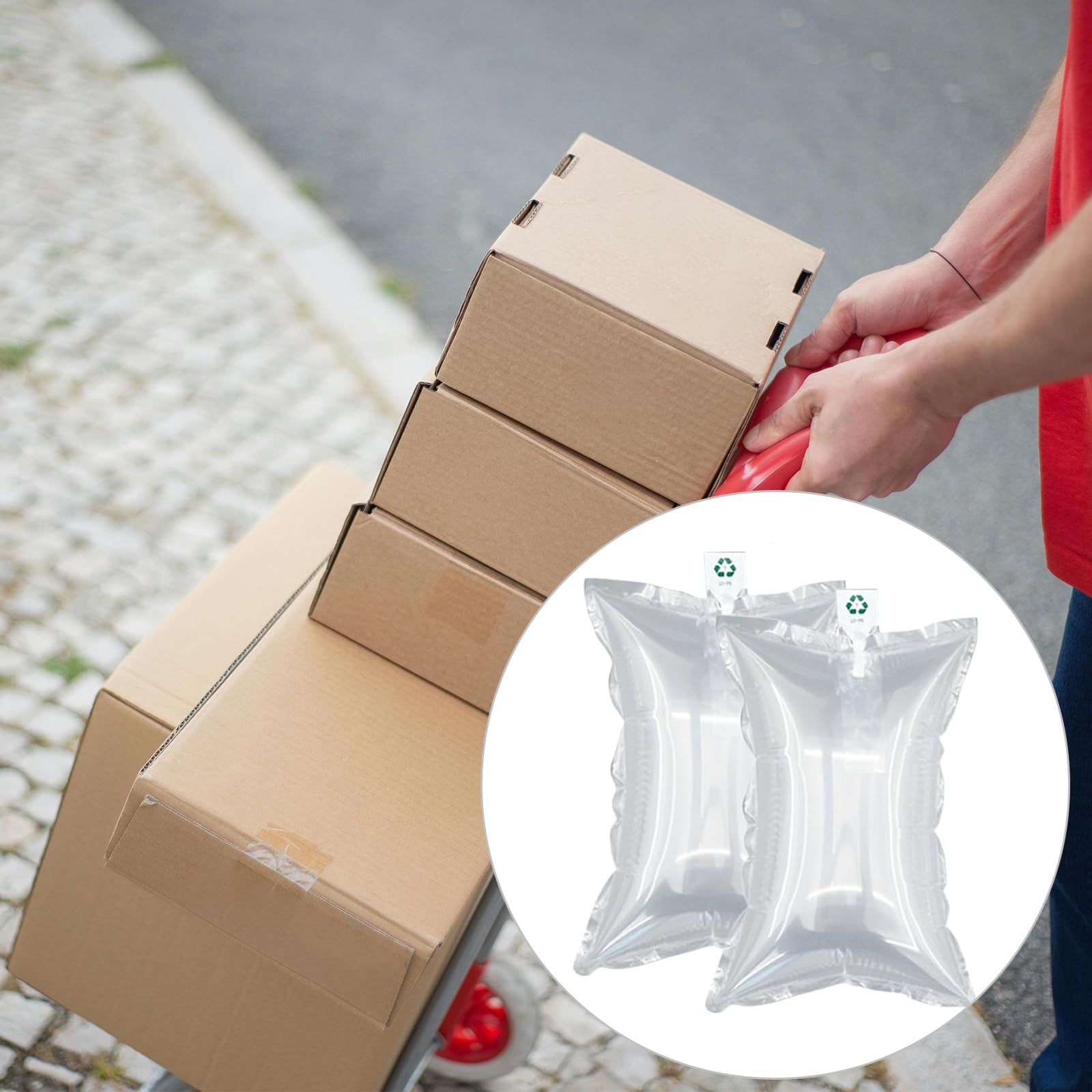 Poduszka bąbelkowa, worek na bąbelki, kieszenie powietrzne, materiał wypełniający, wysyłka poduszek, materiał tapicerski do transportu, 150 sztuk wypełnienia, z pompką