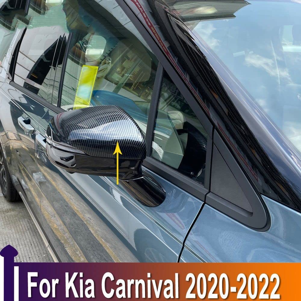 Side Door Rearview Mirror Cover Trims Exterior Accessories Car Sticker, for Kia, Carnival 2020 2021 2022 ABS Carbon Fiber Couvre-Rétroviseurs