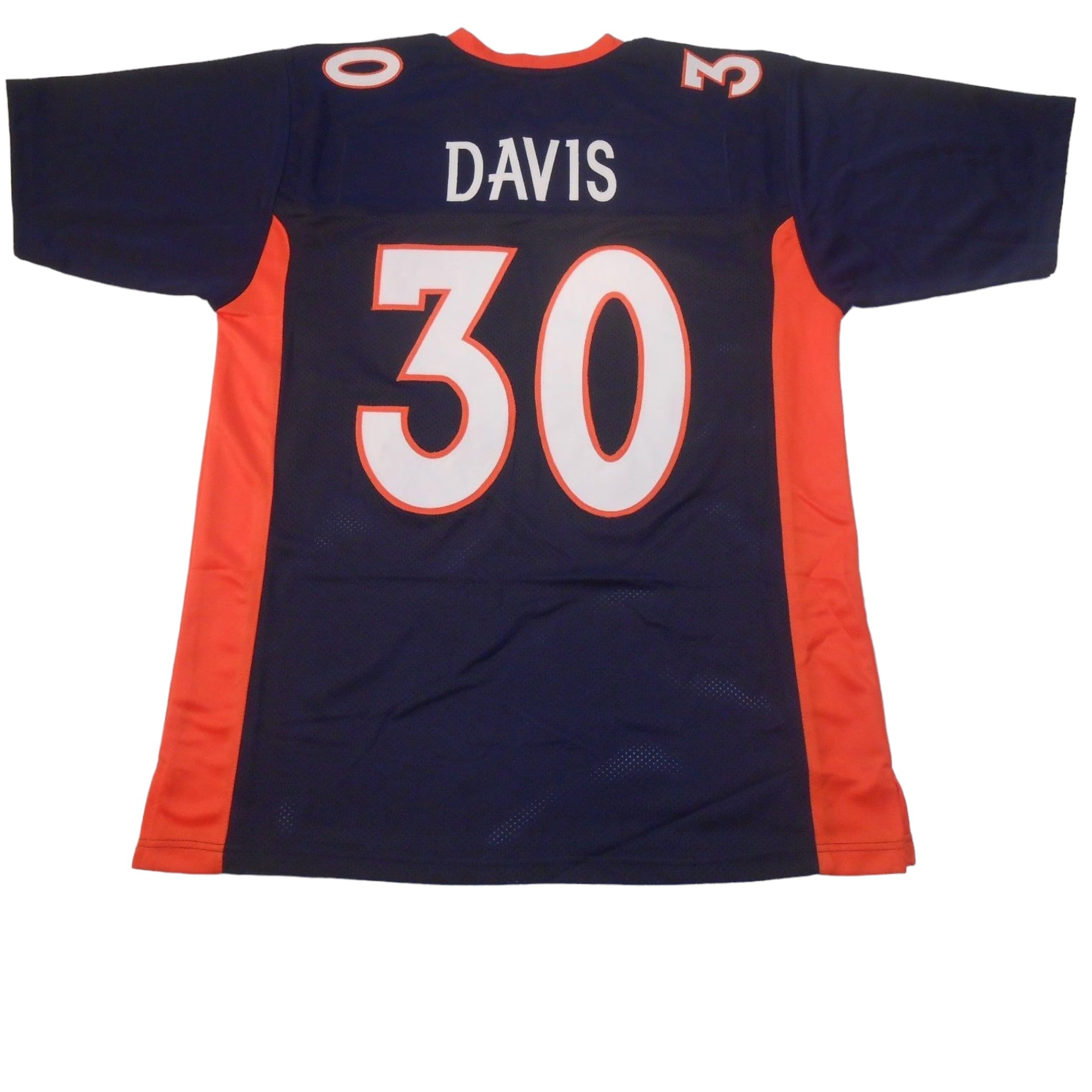 Terrell Davis Blue Jersey Stitched Custom Football New No Brand/Logos (US, Alpha, Medium, Regular, Regular, Blue)