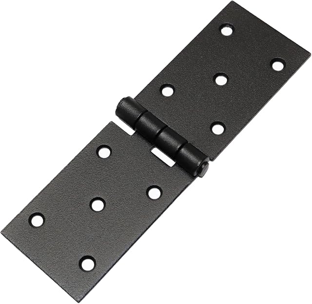 LOGOK2K Cotarba Black Folding Flip Hinge Alloy Backflap Hinge Metal Heavy Duty Strap Tee Hinges Gate Doors Box Shed Anti Rust Fence Thick Strong Powder Coating 150 x 45 mm ( 5.9'' x 1.7'' )