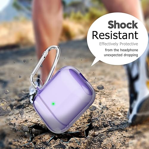 Miniatura 7 de Funda para Airpods de plástico duro transparente, TPU transparente para Airpods de 1 2 generación con llavero, accesorios estéticos de moda Y2K para