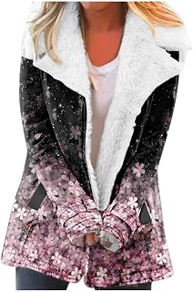 Baiomawzh Fleece Jacket Women's Thin Light Long Plain Plush Jacket Casual Transition Jacket Teddy Fleece Jacket Long Jackets Outwear Winter Jacket Teddy Fur