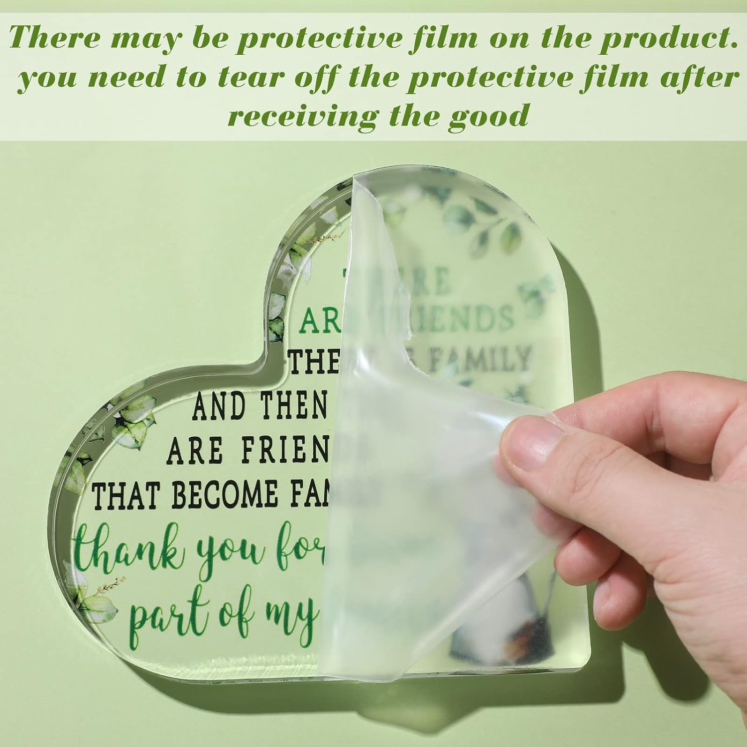 Chunful Graduation Friendship Gift for Women Girls Going Away Best Friend Birthday Gifts Friend Acrylic Plaque for Coworker Retirement Graduation Keepsake Decor(Eucalyptus)