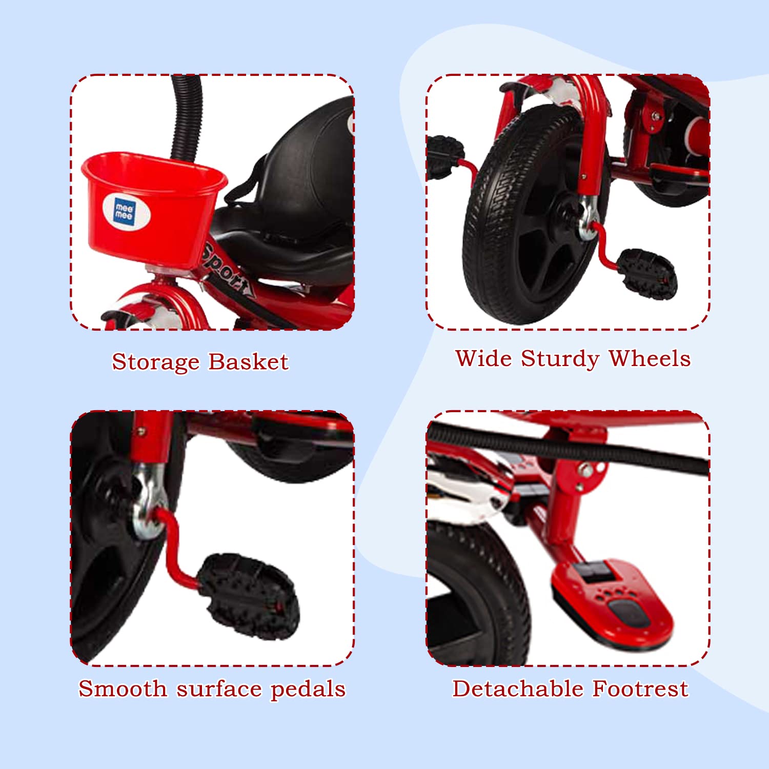 Mee Mee Easy To Ride Baby Tricycle Adjustable Seat Parental