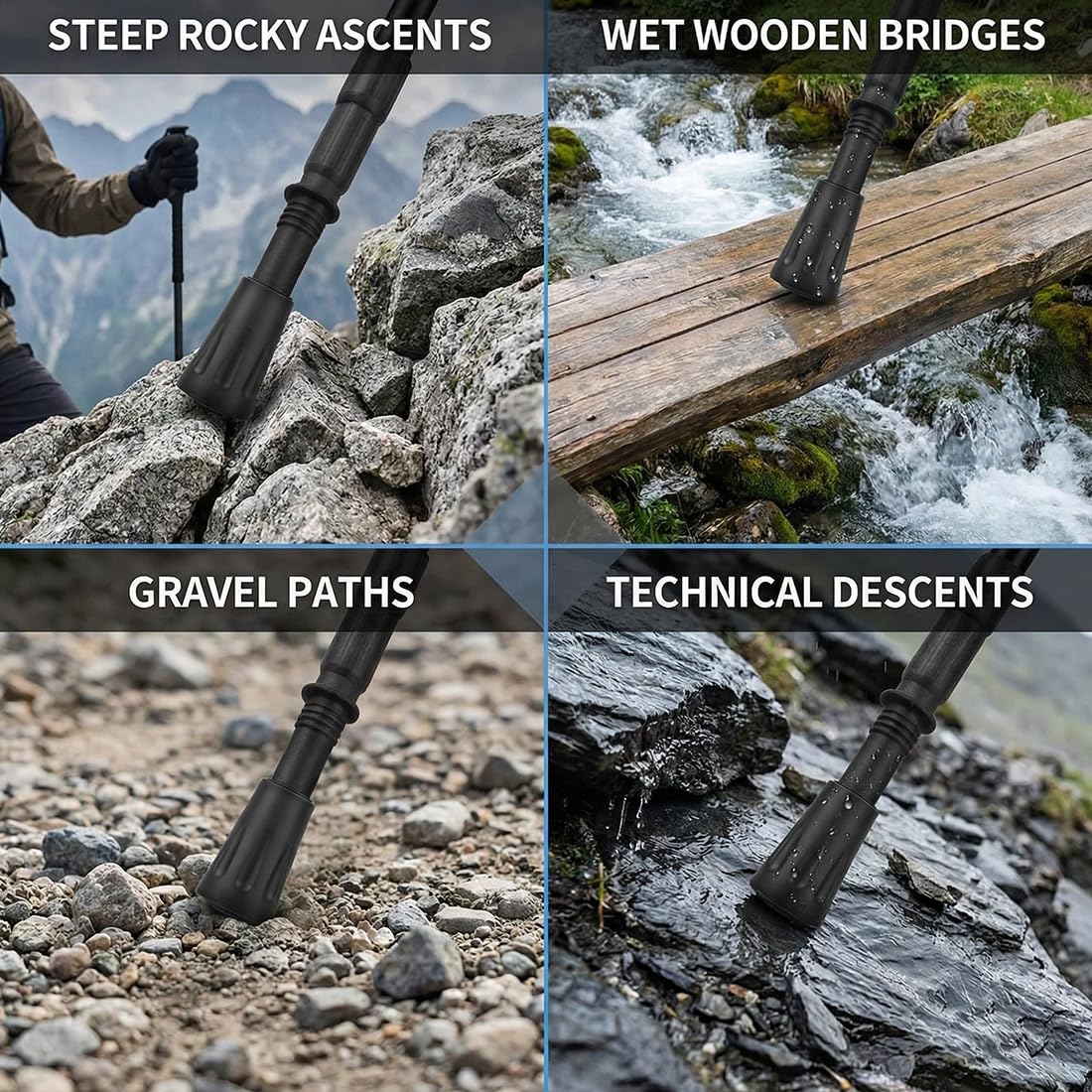 10 Pezzi Gommini di Ricambio per Bastoni da Trekking, Punte in Gomma per Bastoni Nordic Walking, Accessori per Bastoni da Passeggio (10-12 mm)