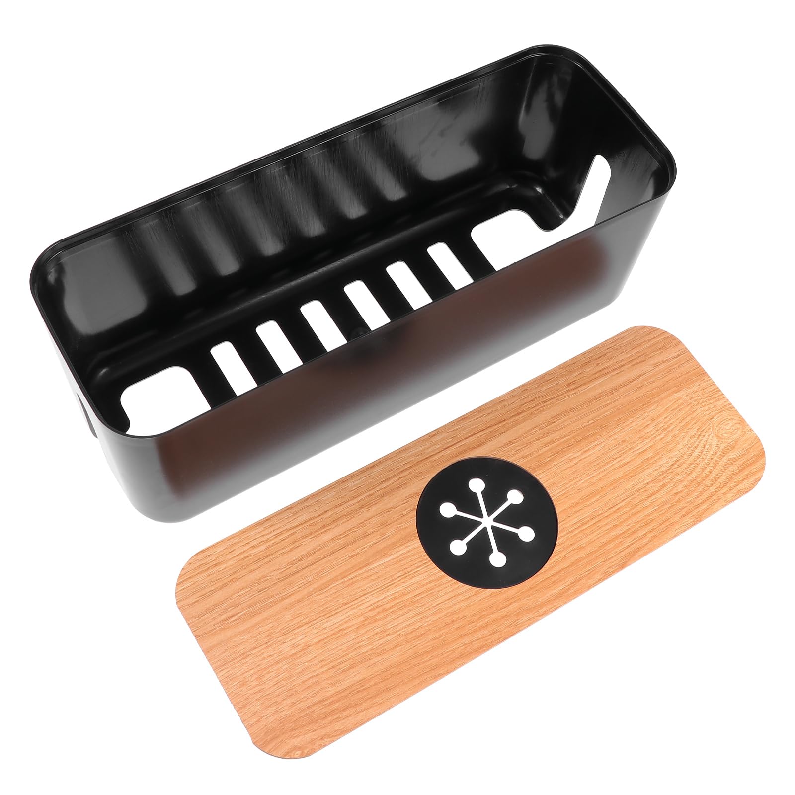 VANZACK Kabelbox in Schwarz mit Löchern zur Kabelorganisation und Kunststoff Runde Schutz von Ladekabeln für Büro und Gaming Equipment