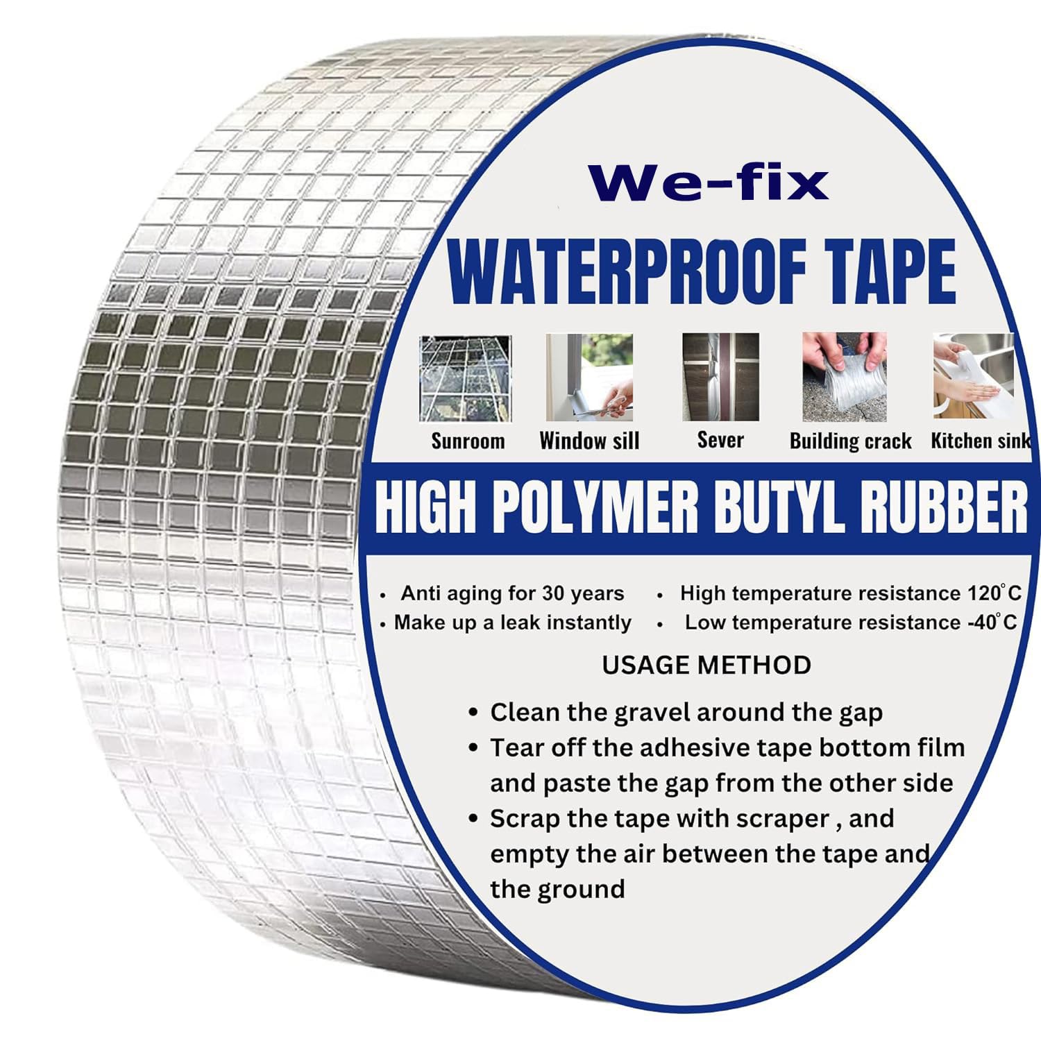 We-fix Leakage Repair Waterproof Tape for Pipe Leakage Roof Water Leakage Solution Aluminium Foil Tape Adhesive Sealing Tape for Surface Crack,Rupture (Pack of1) (B0D39WF1HT) Amazon Price History, Amazon Price Tracker