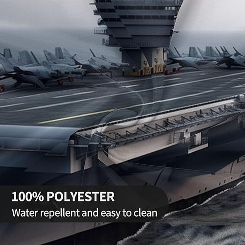 Miniatura 8 de Mantel redondo con estampado de portaaviones de 60 pulgadas, suave, resistente a las arrugas, impermeable, para cocina, comedor, fiestas, camping