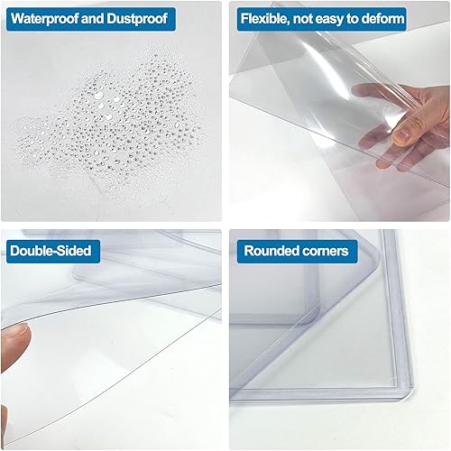 Miniatura 3 de Protectores de hojas de plástico duro de 8.5 x 11 pulgadas, protectores rígidos de impresión, protectores impermeables transparentes, fundas de