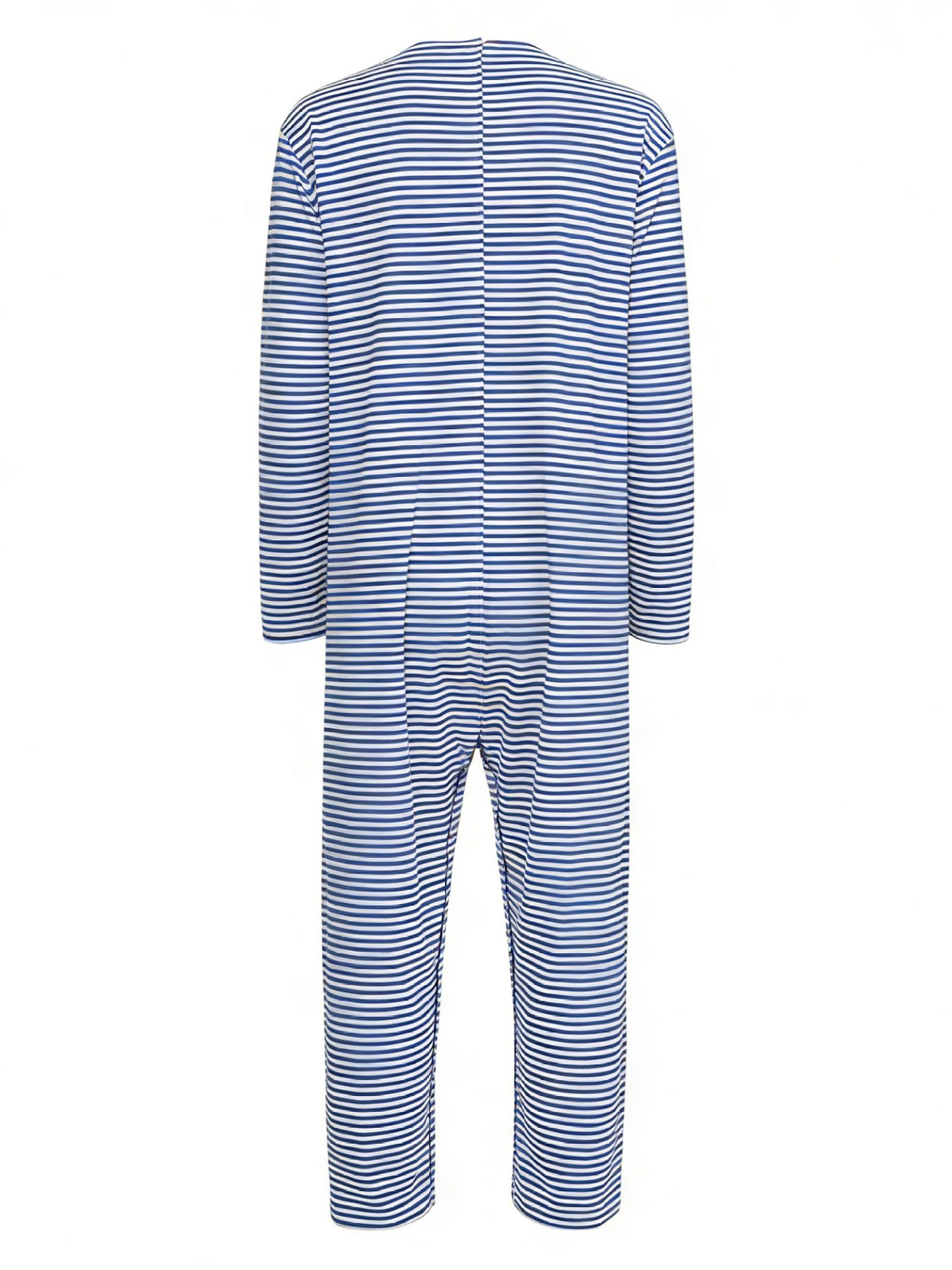 Body de soin pour homme et femme - Manches longues - Rayures - Besoins spéciaux - Combinaison avec fermeture - Pyjama pour la démence Alzheimer Seniors