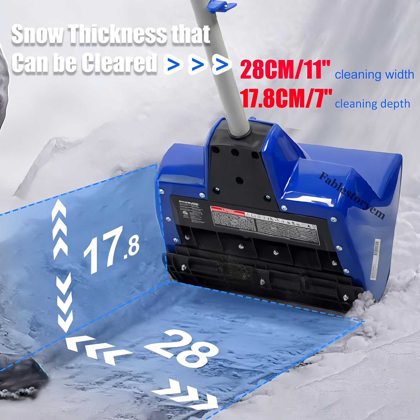 Pala da Neve Senza Fili da 24V e 28CM, Spazzaneve a Batteria, Pala da Neve Elettrica, Distanza di Lancio di 6M, Batteria Agli Ioni di Litio da 24V/4,0Ah e Caricabatterie Rapido Inclusi,1Battery
