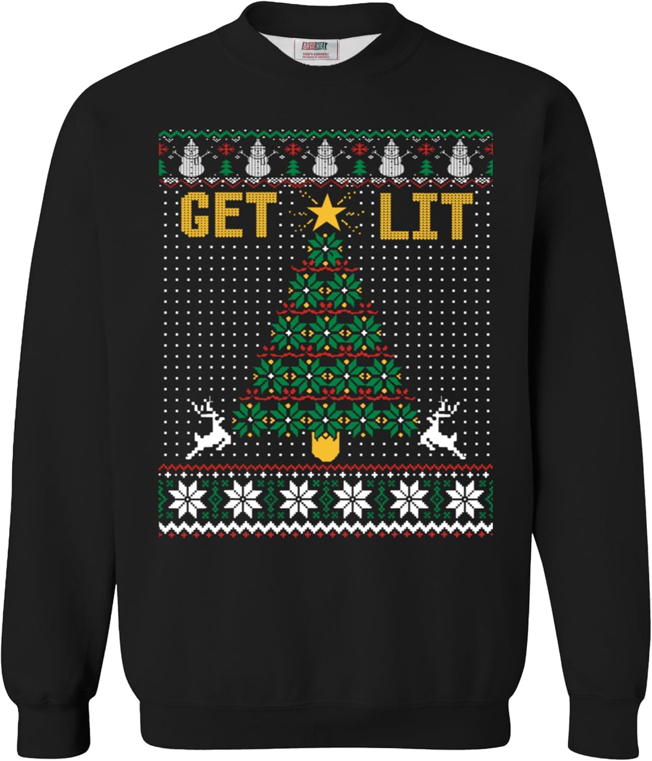 Arvilhill Men's Fleece-Lined Christmas Sweatshirt Funny Xmas Crewneck Graphic Pullover (S-3XL)