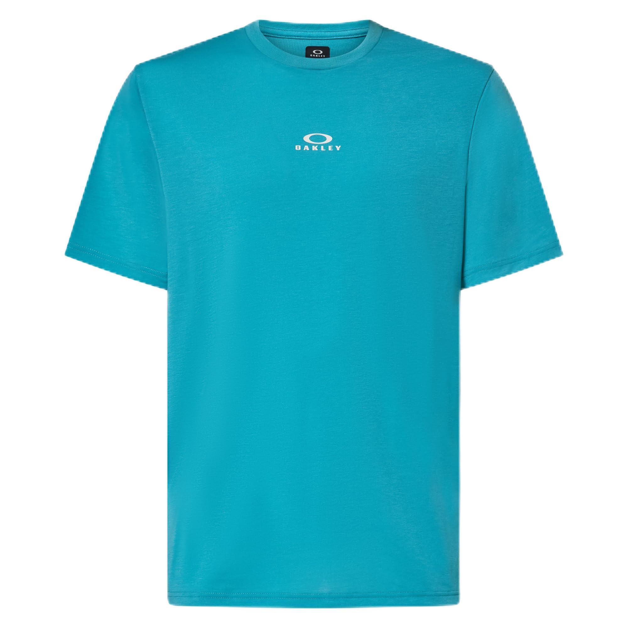 Oakley Men's Swimming Pool Blue Bark New Short Sleeve T-Shirt, Large