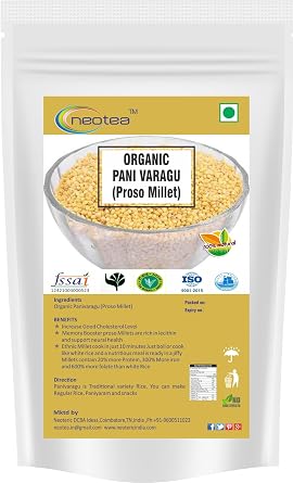 Neotea Organic Proso Millet | Pani Varagu Millet 500g | Gluten-Free, Natural & Healthy Whole Grain | Rich in Fiber & Protein