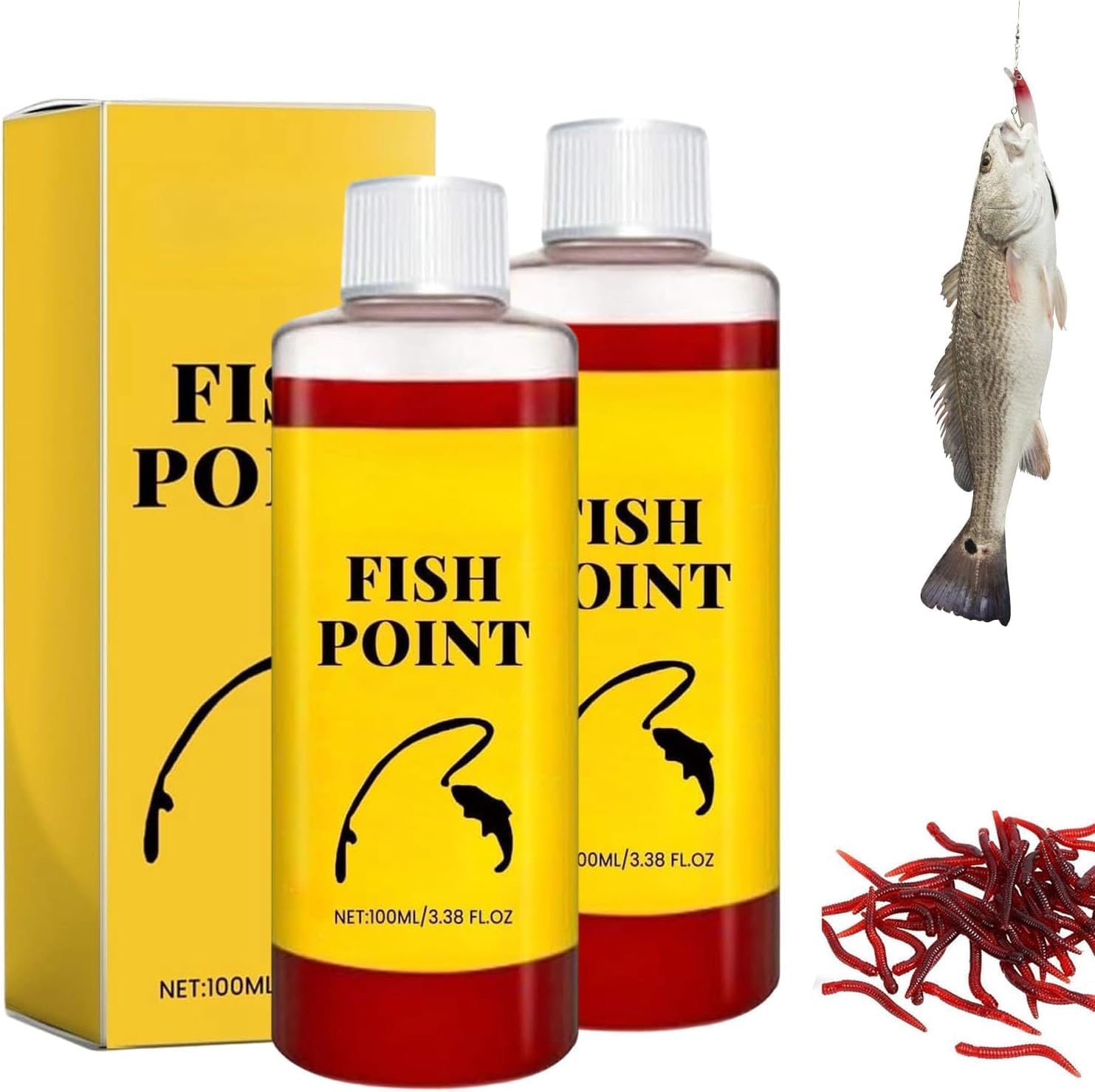 2PCS NEW Red Worm Liquid Spray - Powerful Bait Attractant Scent Bait Fish Attractant Liquid,Attractant Enhancer Fishing Lures Baits Smell Lure Tackle Food