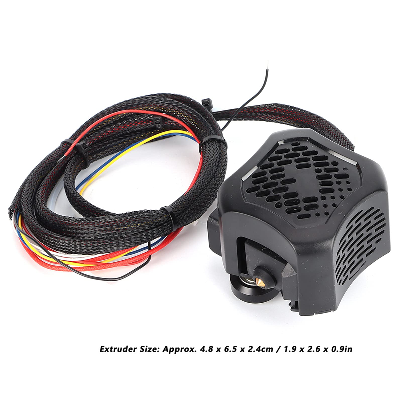 Ejoyous Kit Completo de Extrusora Ensamblada, Boquilla Extrusora de Latón de Aleación de Aluminio de 0,4 Mm CC 24 V con Kit de Tubo de PTFE, Enfriamiento de Calefacción Estable, para Usuarios de