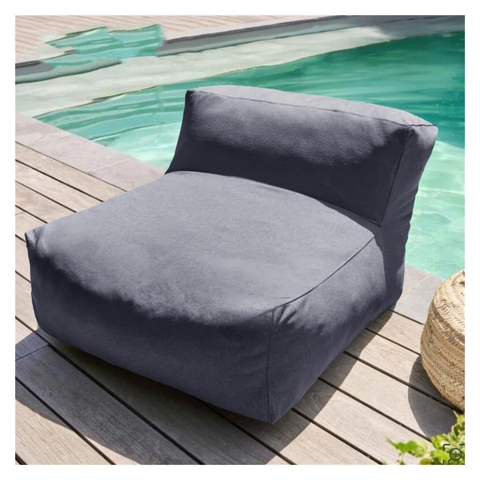 Zewnętrzny pokrowiec na leżak z fasolką, basen, rozkładana sofa plażowa(125cm-dark grey)