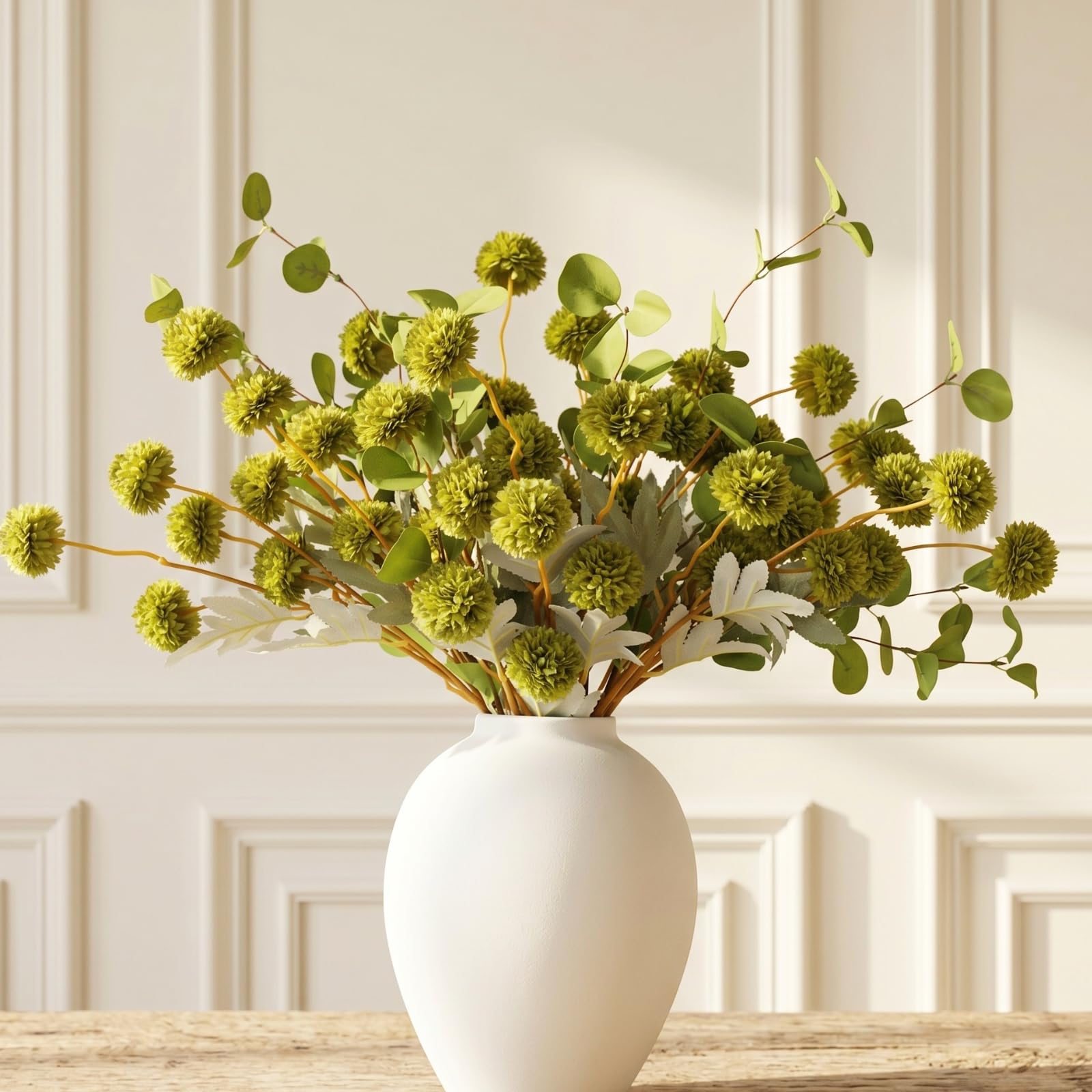 Photo 1 of RyddeligHome Artificial Mum & Eucalyptus Flowers