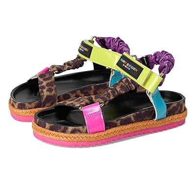 Kurt Geiger London Kids Mini Orion Espadrille (Little Kid/Big Kid) Girls Shoes Leopard Neon 1