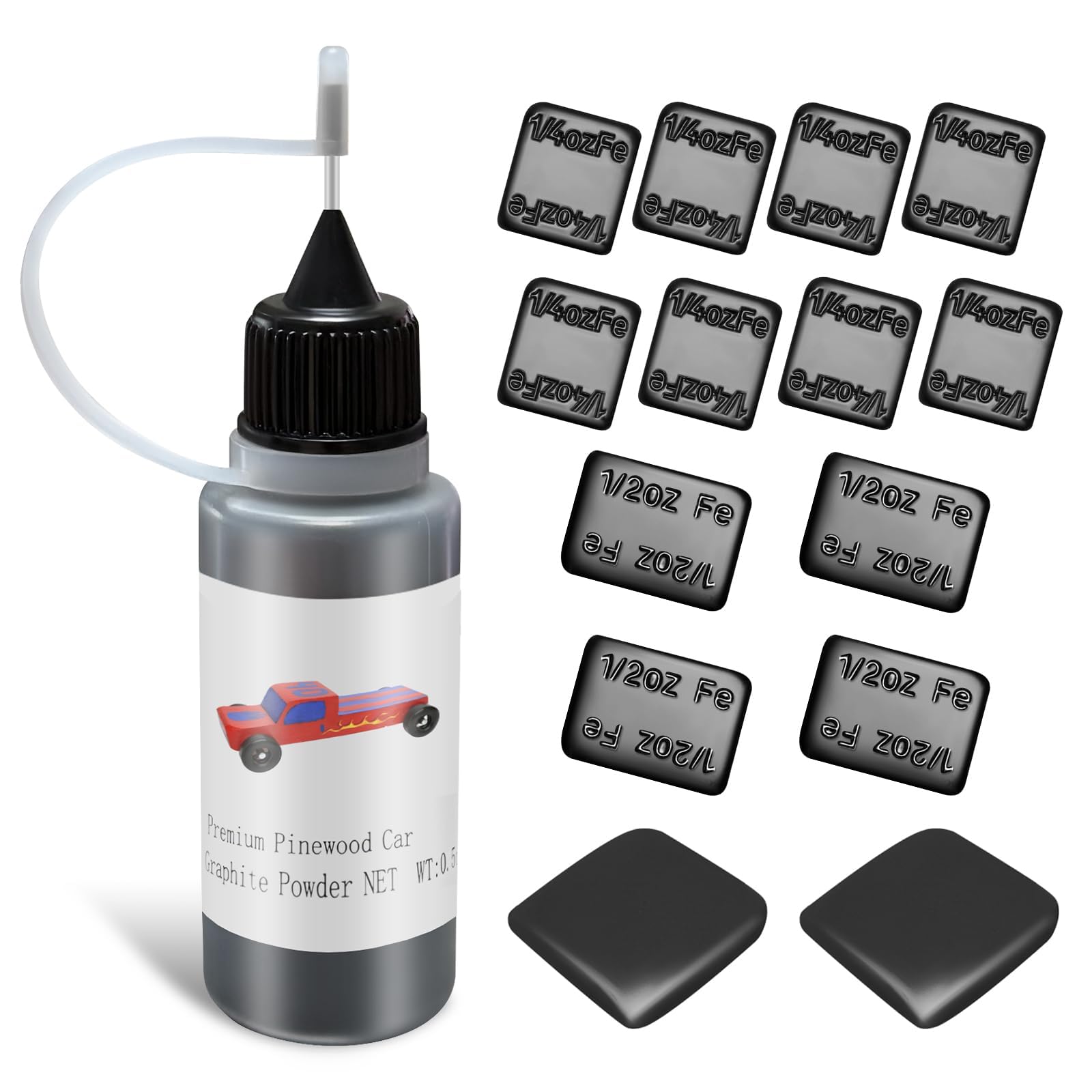 Kypikosp Pinewood Weights Car Kit-5OZ Total Derby Weights 2pcs Tungsten Weights Putty 12pcs 2 Sizes Derby Weights for