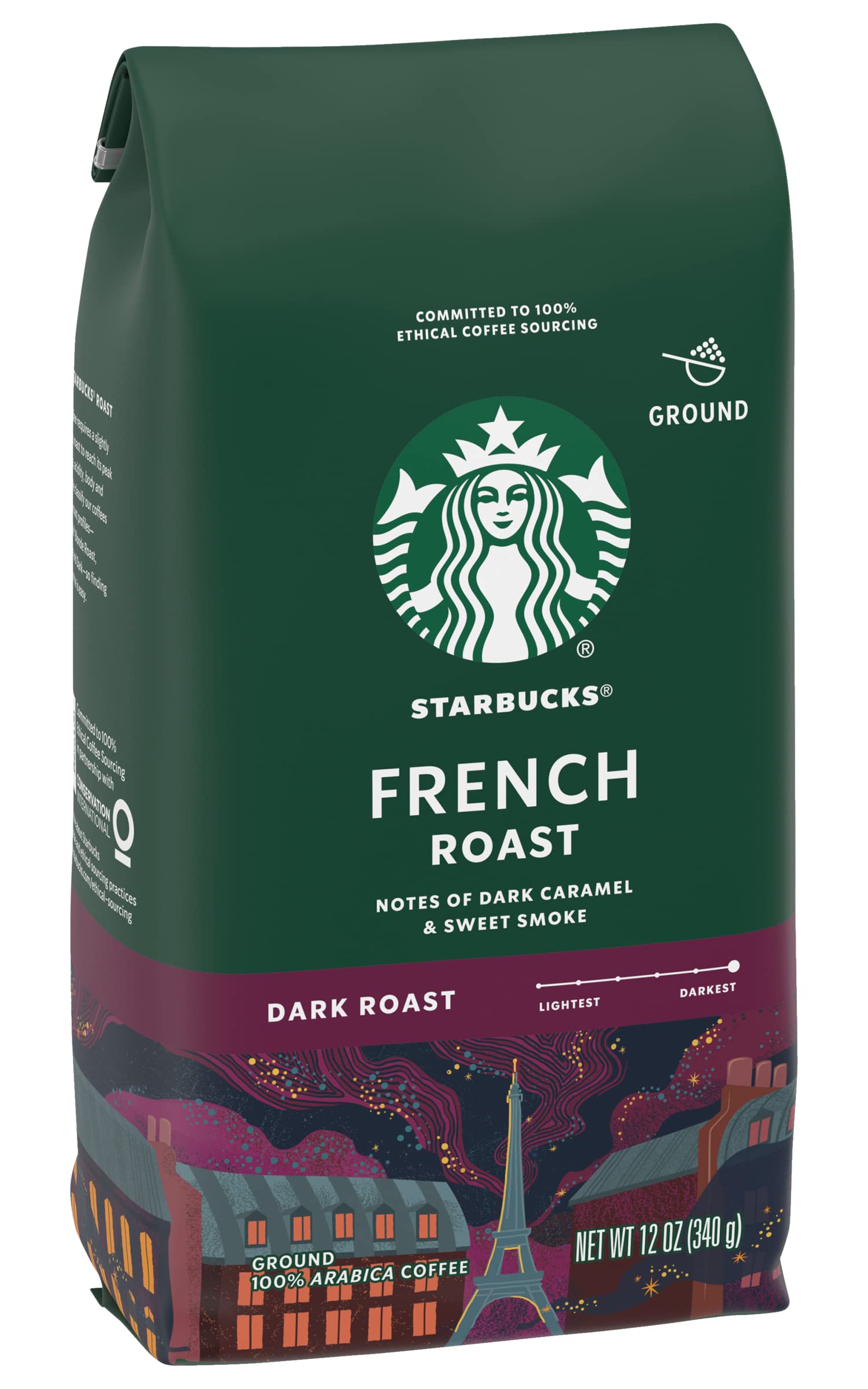 Starbucks Dark French Roast Ground Coffee, 12 Ounce (Pack of 3)