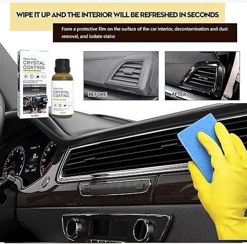 Miniatura 4 de RJDJ Cristal Coating para PláStico Del Carro, Revestimiento de Cristal para Coche, Piezas de Plástico Recubrimiento Cristal, Agente de Recubrimiento