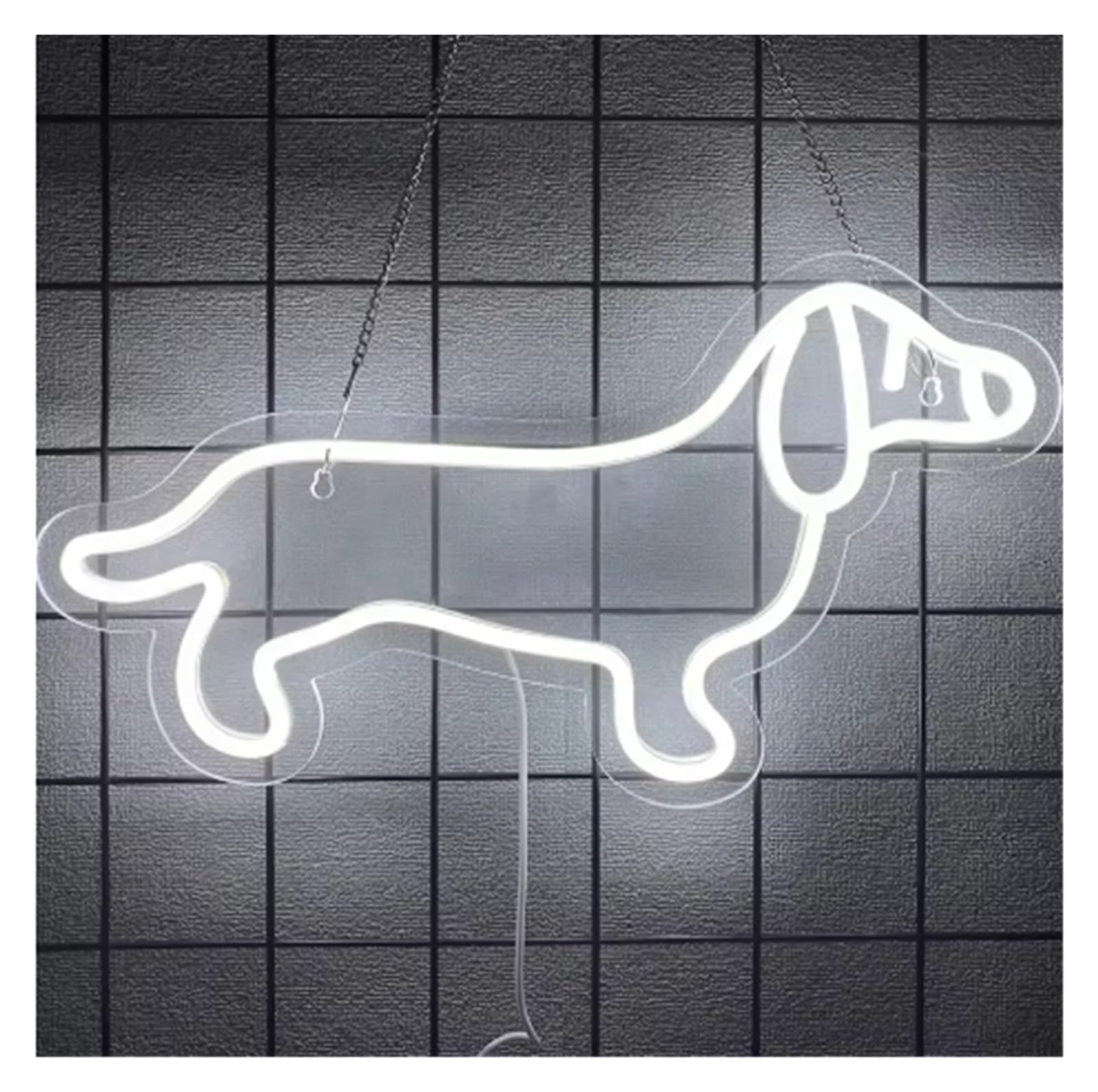 Luz de Diseño de Digital Letreros De Neón Con Forma De Perro, Alimentados Por USB, Para Decoración De Pared Del Hogar, Lámpara De Noche Para Habitación De Niños, 35,5 Cm X 13 Cm