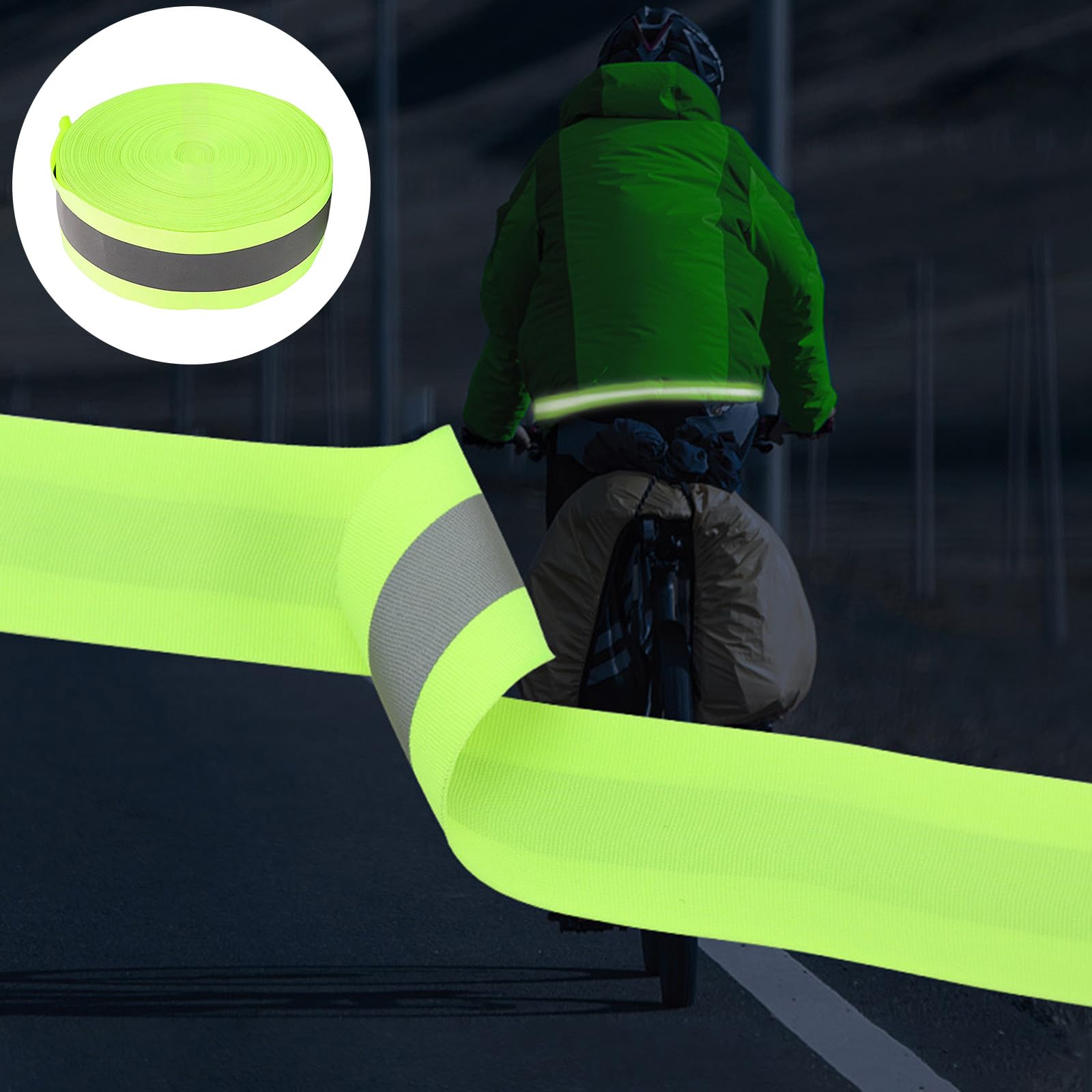 100 m de cinta elástica reflectante para ropa, manualidades, actividades nocturnas, cinta elástica reflectante