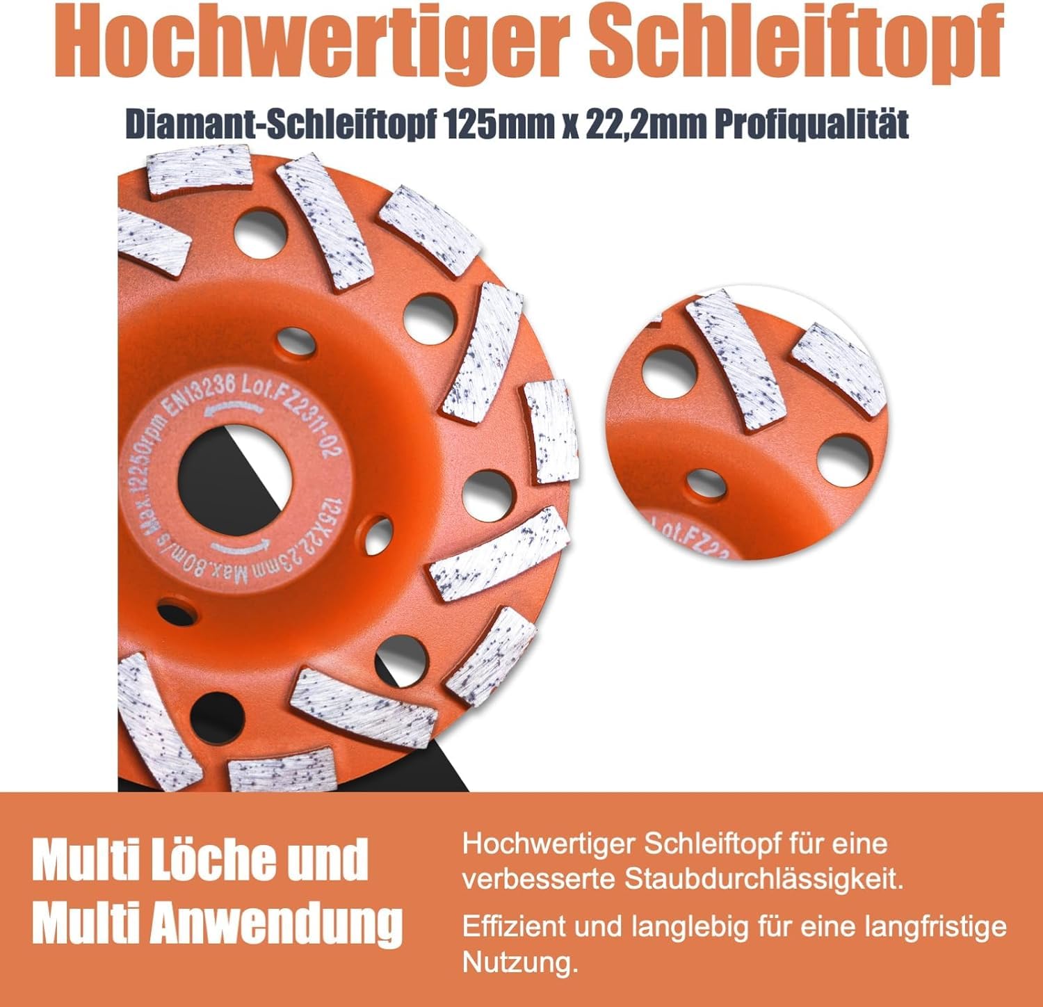 FANZWORK Betonschleifer mit Teleskopstange bis 1,20 m (1010W)