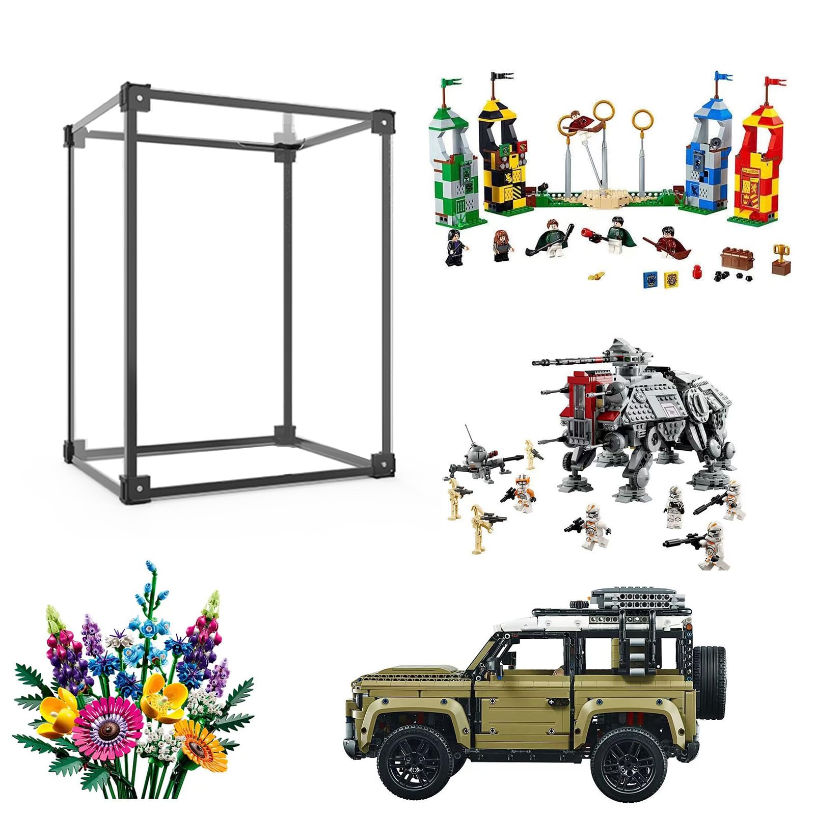 Vitrine Exposition pour Lego 10313 75956 75337 42110 21343,50x30x30.5cm Acrylique Transparent Grand Boîte de Présentation,Boîte d'Affichage Anti-Poussière pour Collection Figurine Jouets