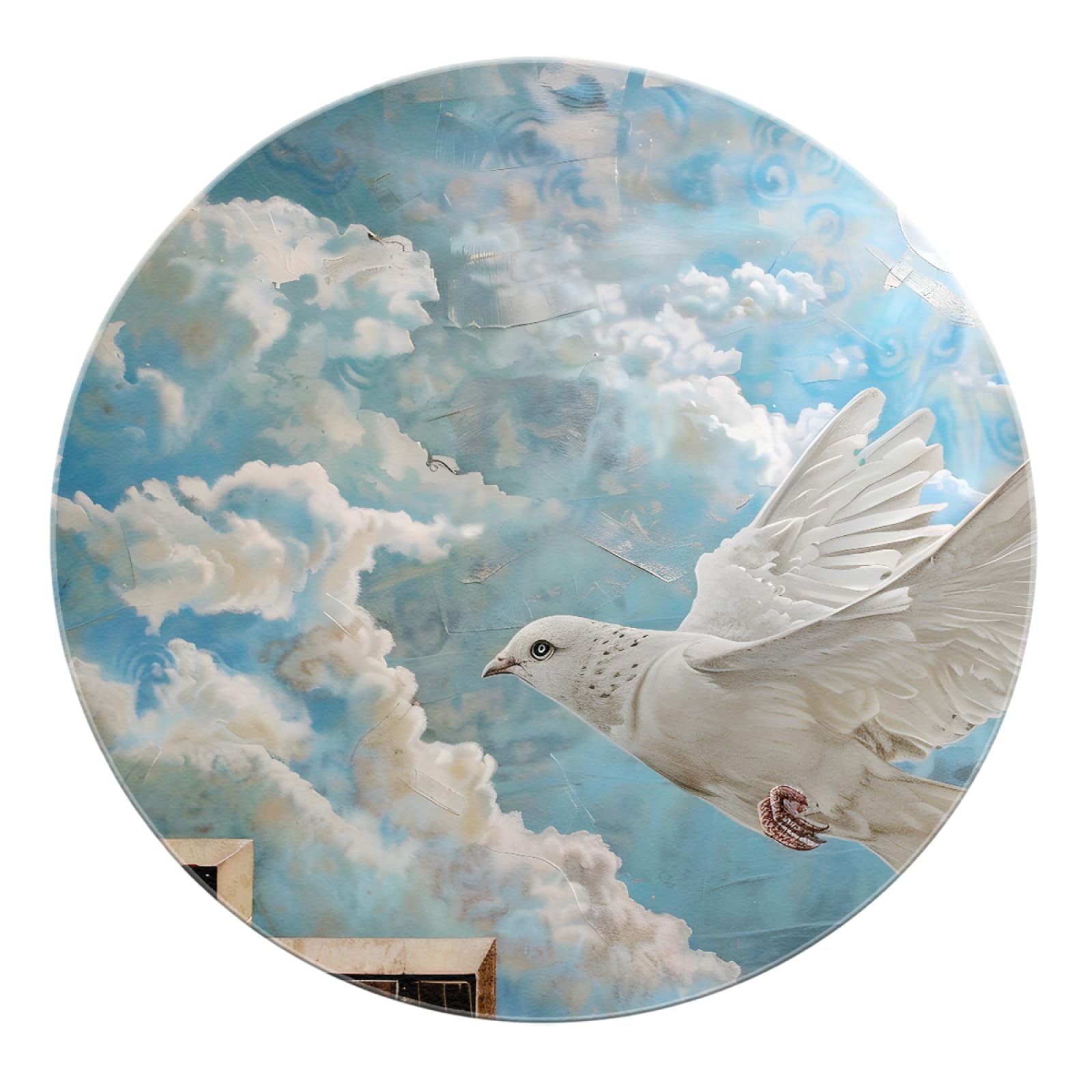 Tappeti Rotondi Tortora Bianca - Sky Cloud Pattern Tappeto Antiscivolo Tappeto Lavabile Antimacchia per La Stanza Dei Giochi Sala Giochi Studio 180cm