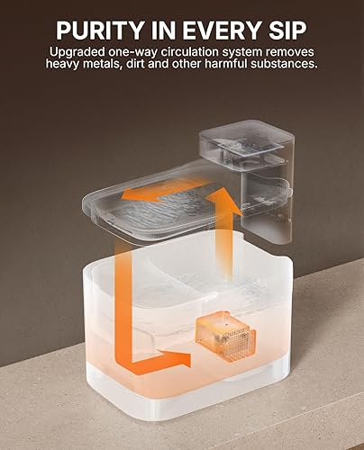 Miniatura 7 de PETKIT Fuente de agua para gatos apta para lavavajillas, fuente automática inalámbrica para gatos con sensor de movimiento, fuente de mascotas de