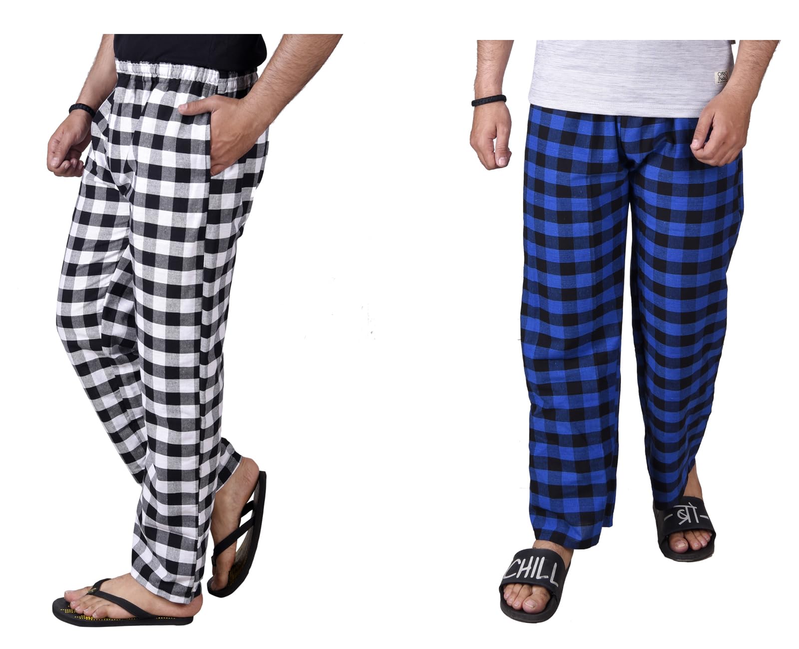 letz dezine Comfortable and Stylish Cotton Check Pyjama for Men - Stay Cozy All Day Night! Pack of 2, (Free Size, Multicolor LDS11462)-picture-31