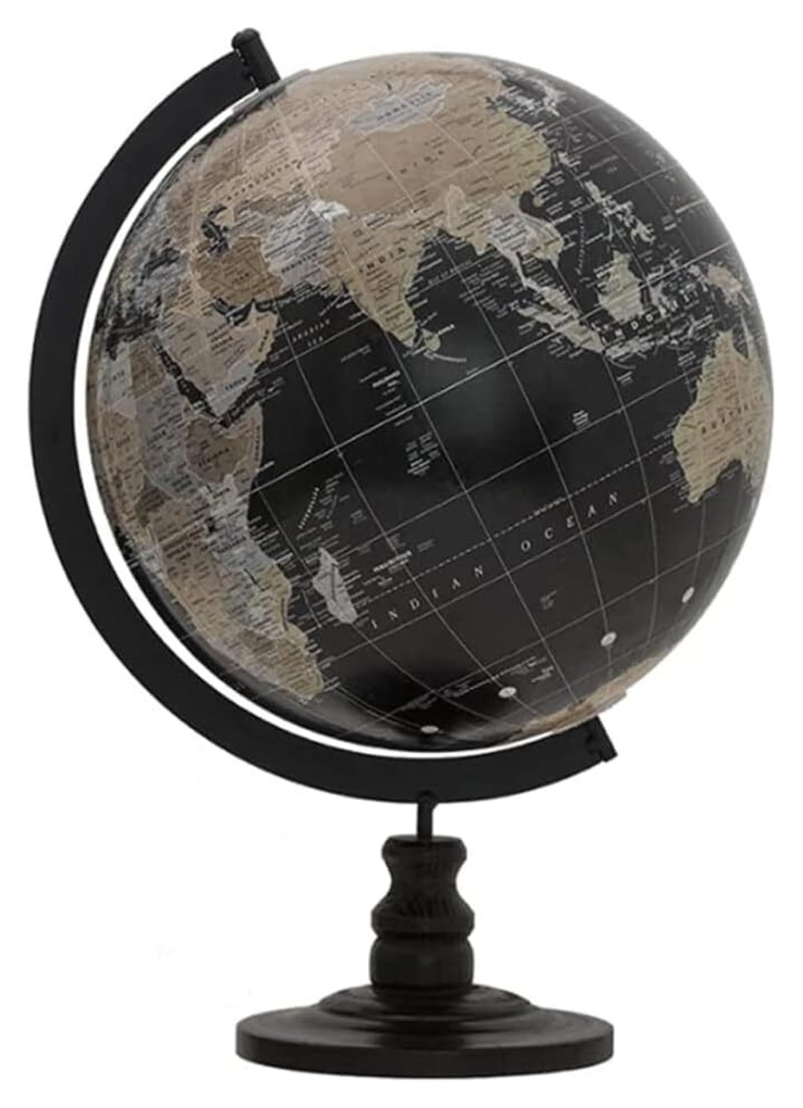 Weltglobus, klassischer neuester Retro-Globus auf Englisch, schwarzer Ozean-Geographie-Globus, Desktop-Globus, Dekoration, handgefertigter Weltglobus, Globus für die Dekoration im